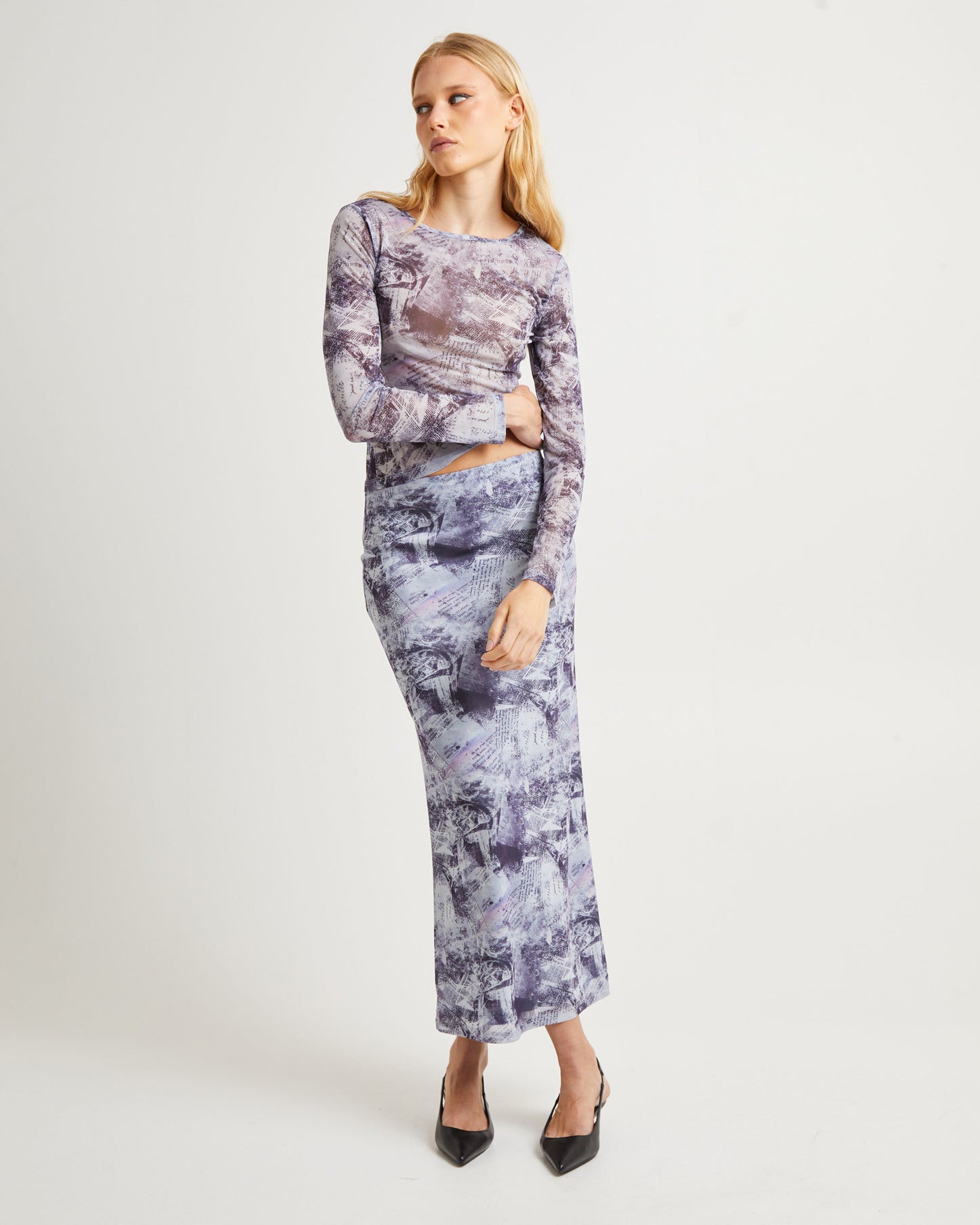 Hazy Mech Midi Skirt