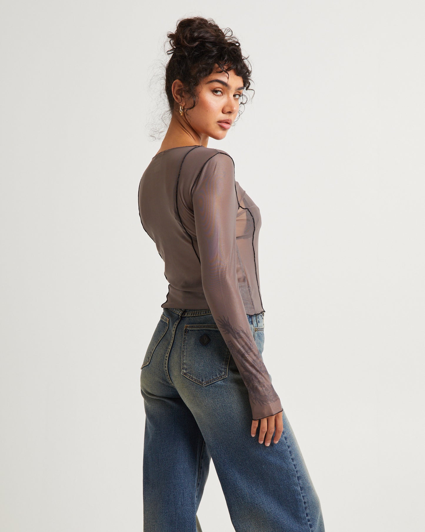 Akio Mesh Long Sleeve Top