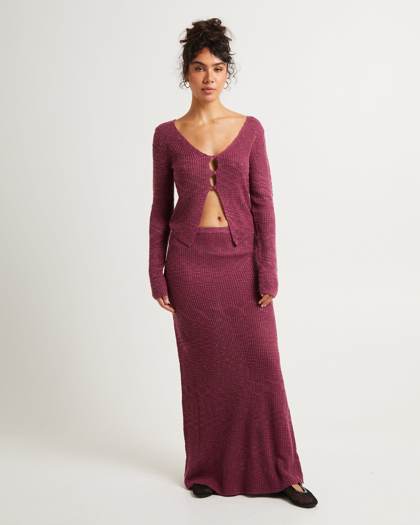 Rumi Long Sleeve Boucle Knit Top