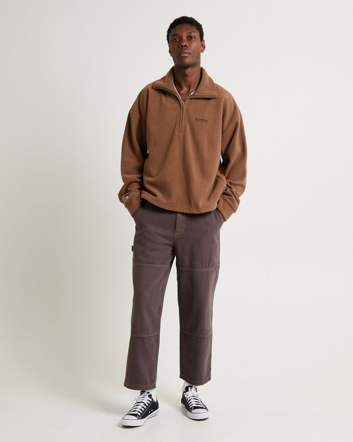 Seeka Polar Fleece Quarter Zip BROWN