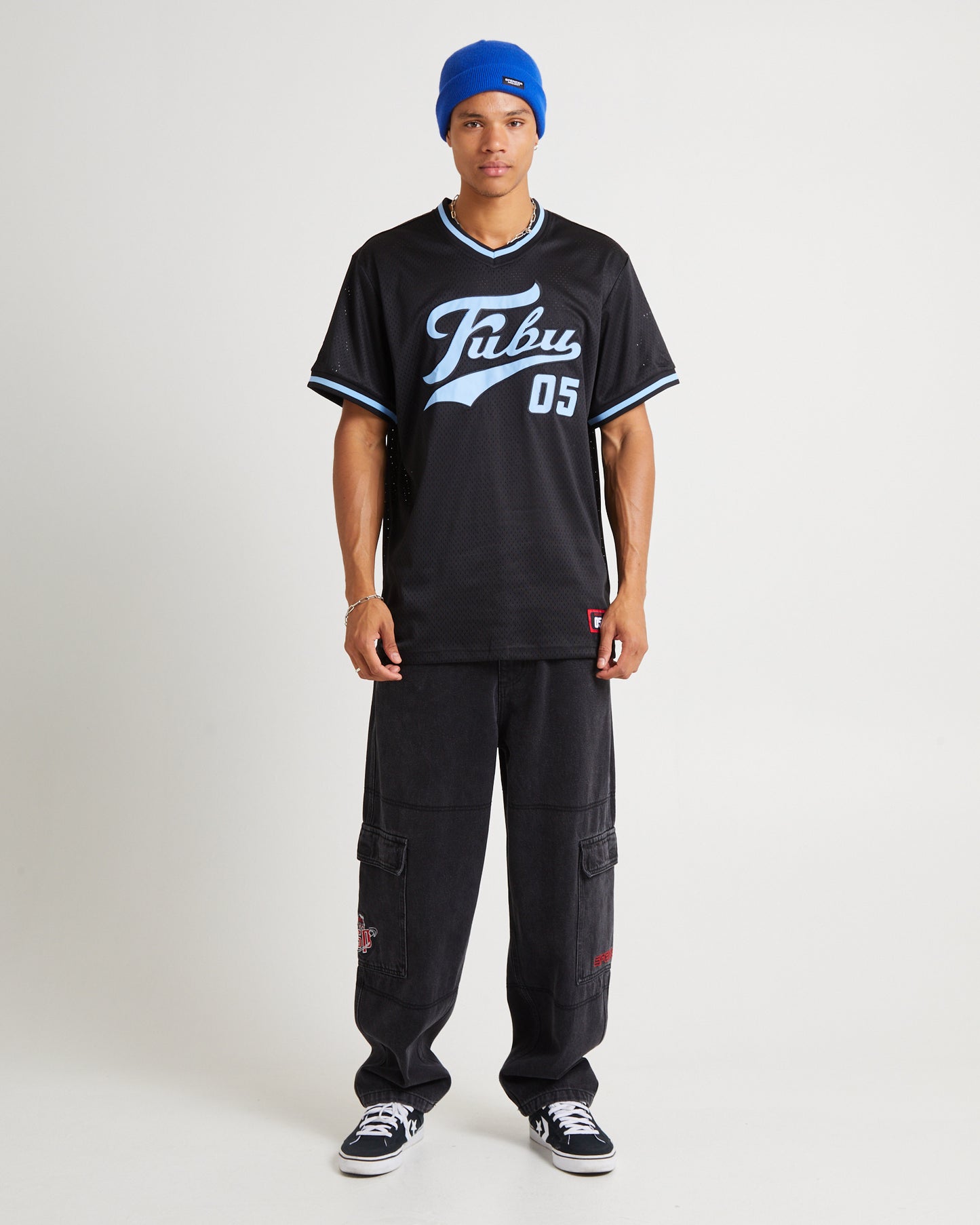 Varsity Mesh Short Sleeve T-Shirt Navy