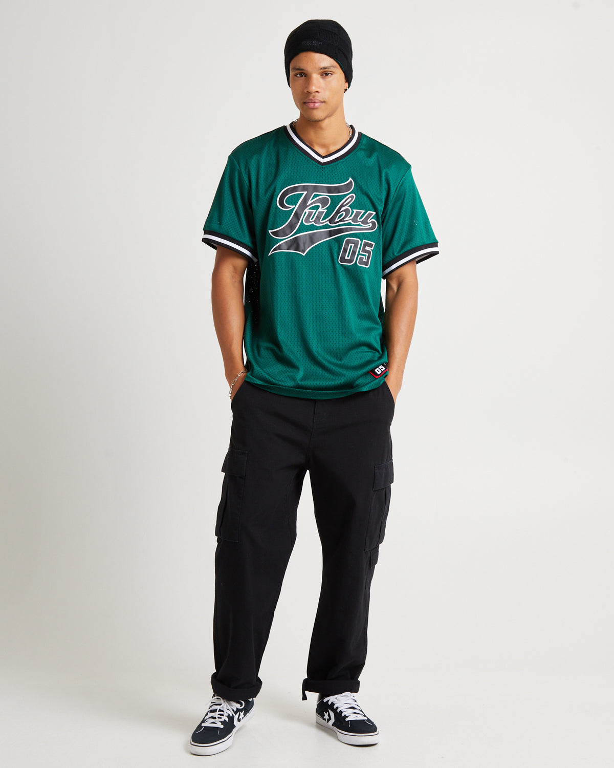 Varsity Mesh T-Shirt Dark Green DARK GREEN
