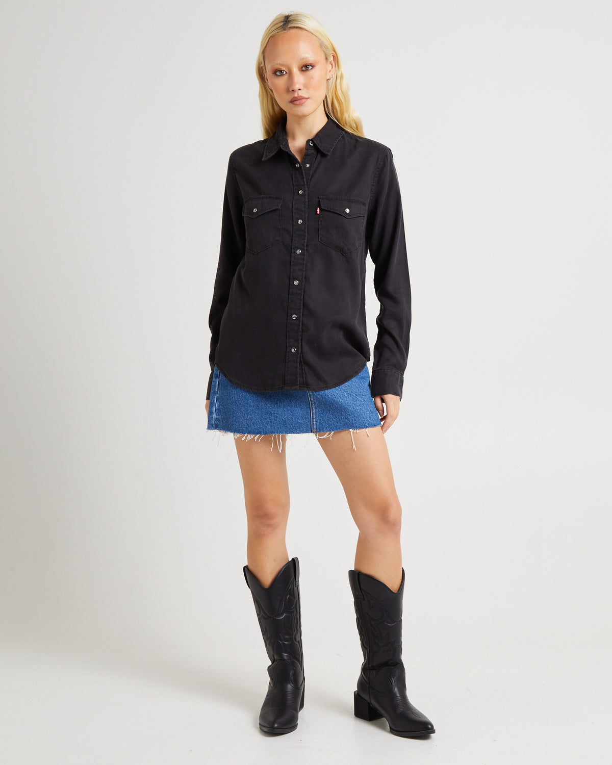 Iconic Western Long Sleeve Denim Shirt DARK AGES
