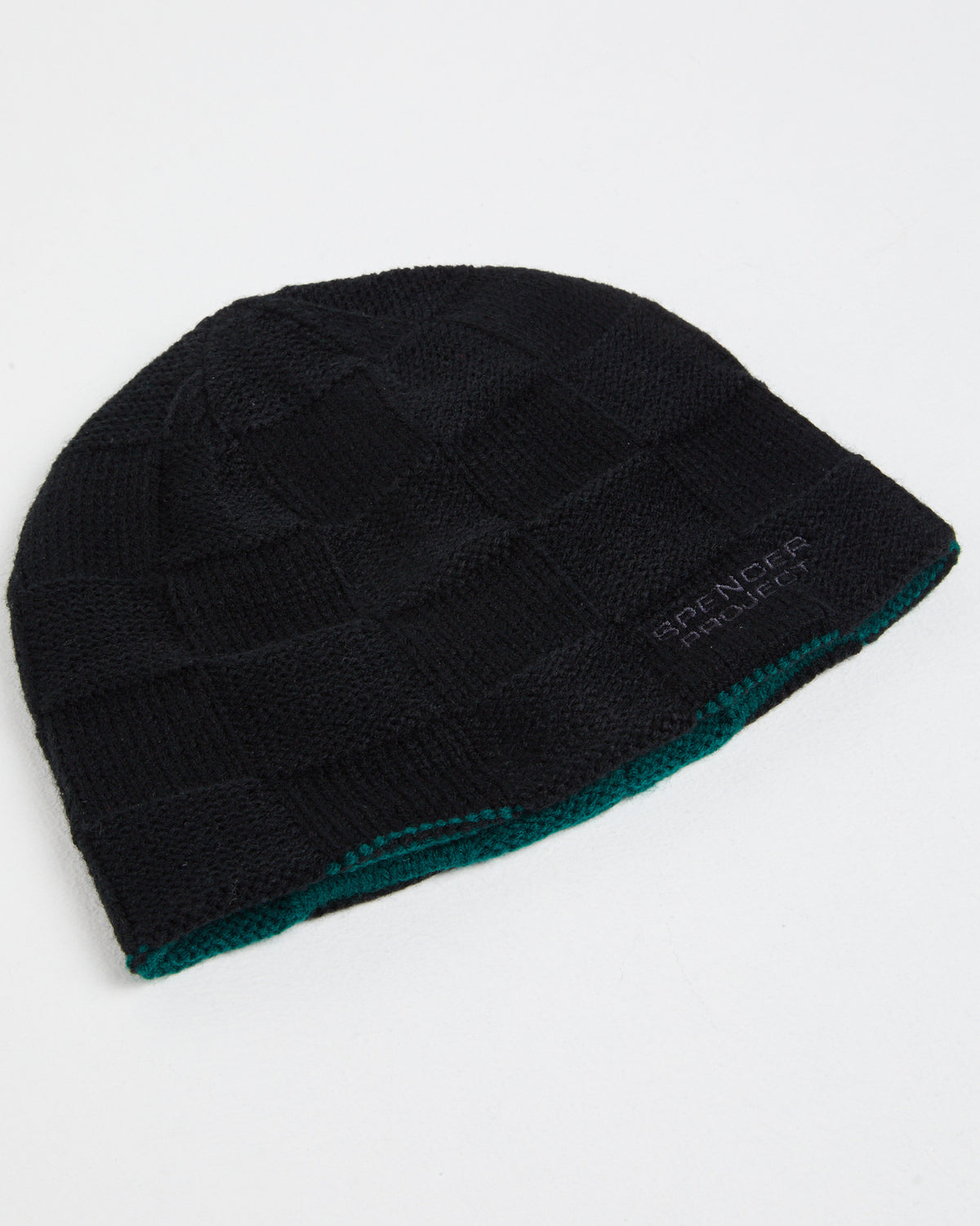 Check Reversible Beanie BLACK