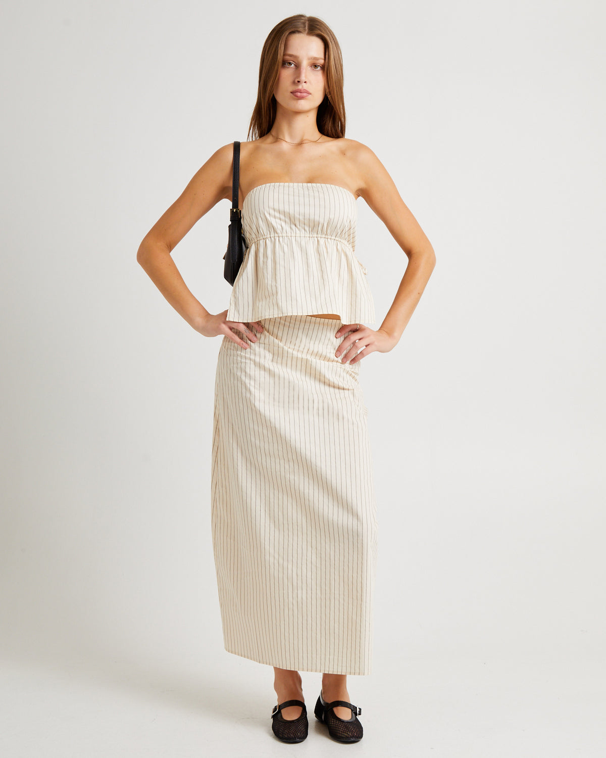 Bailey Bandeau Top GREY STRIPE