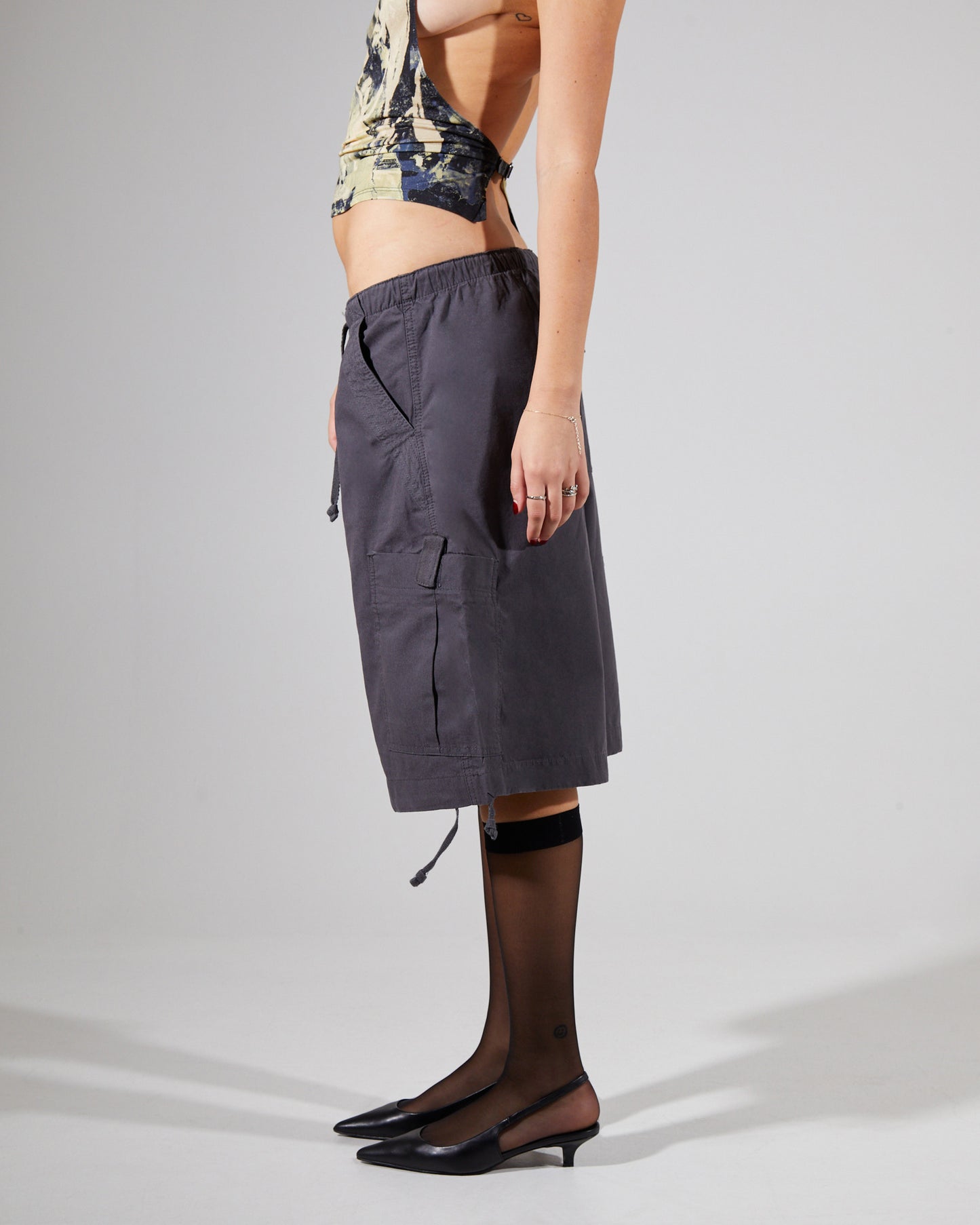 Parachute Cargo Shorts Vintage Grey