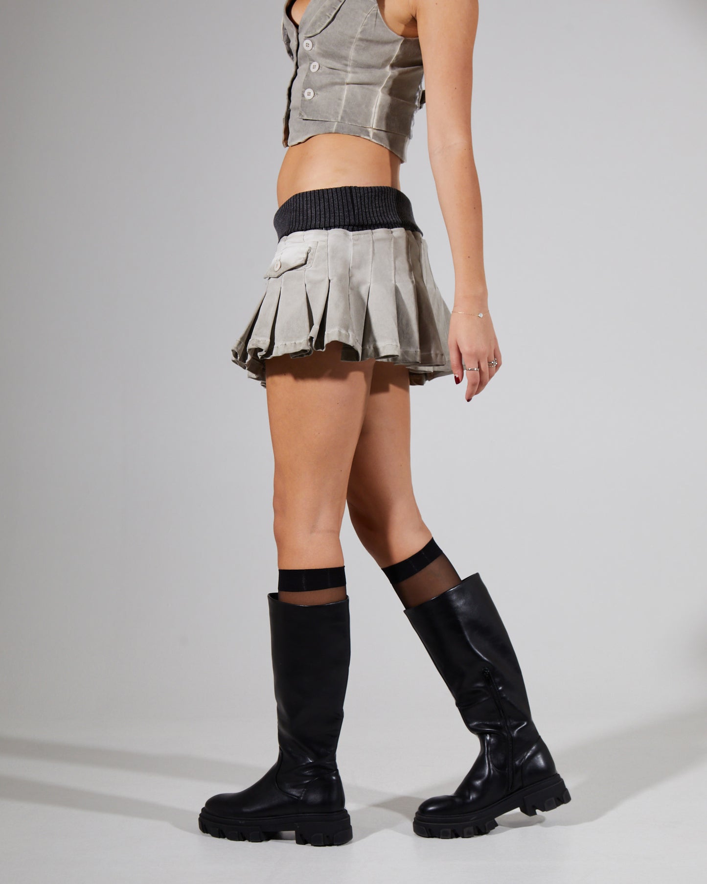 Lila Dirty Wash Mini Skirt