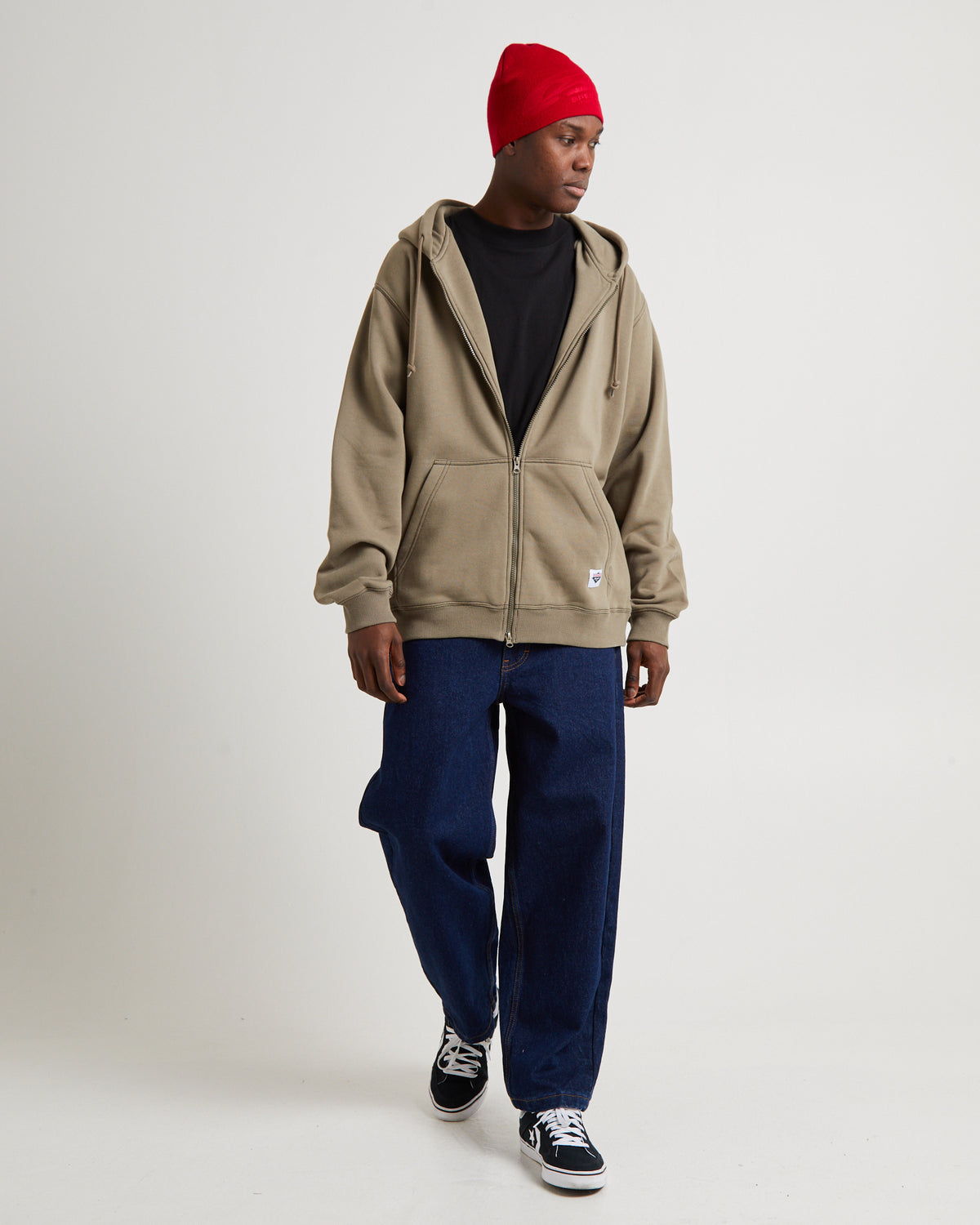 Workwear Zip Through Hoodie TAN