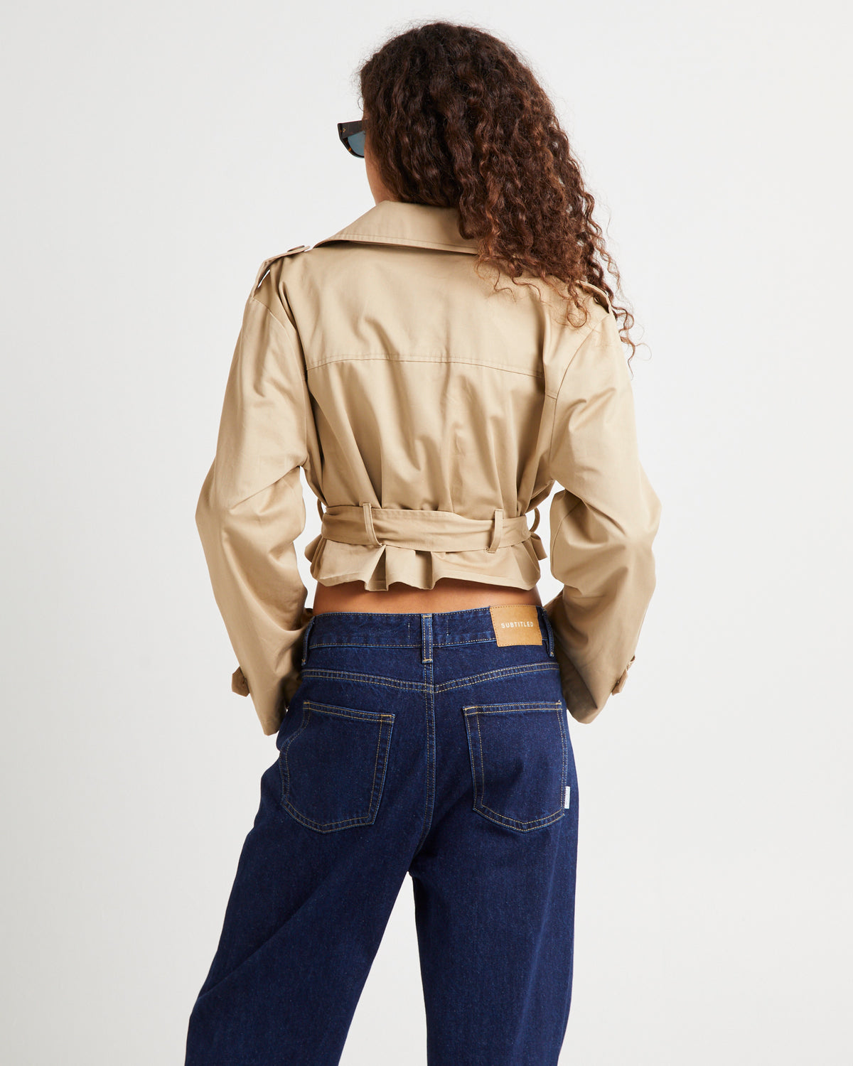 Morgan Boxy Cropped Trench Coat CAMEL