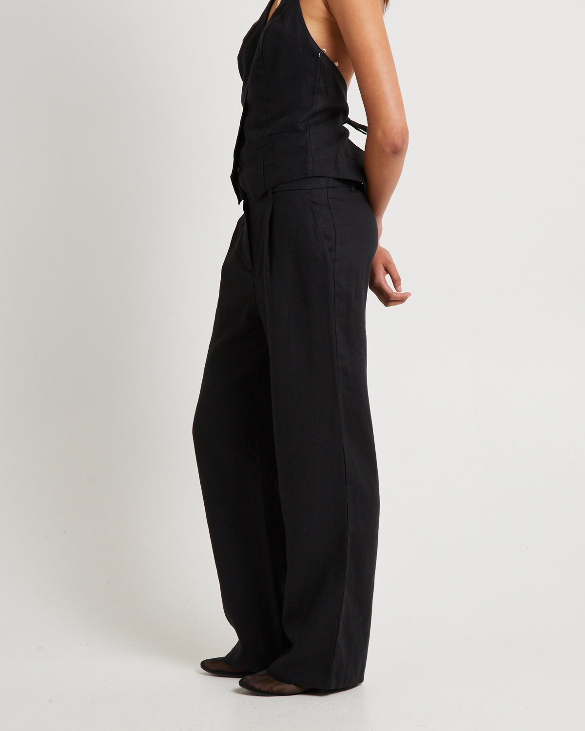 Jemimah Linen Trousers BLACK
