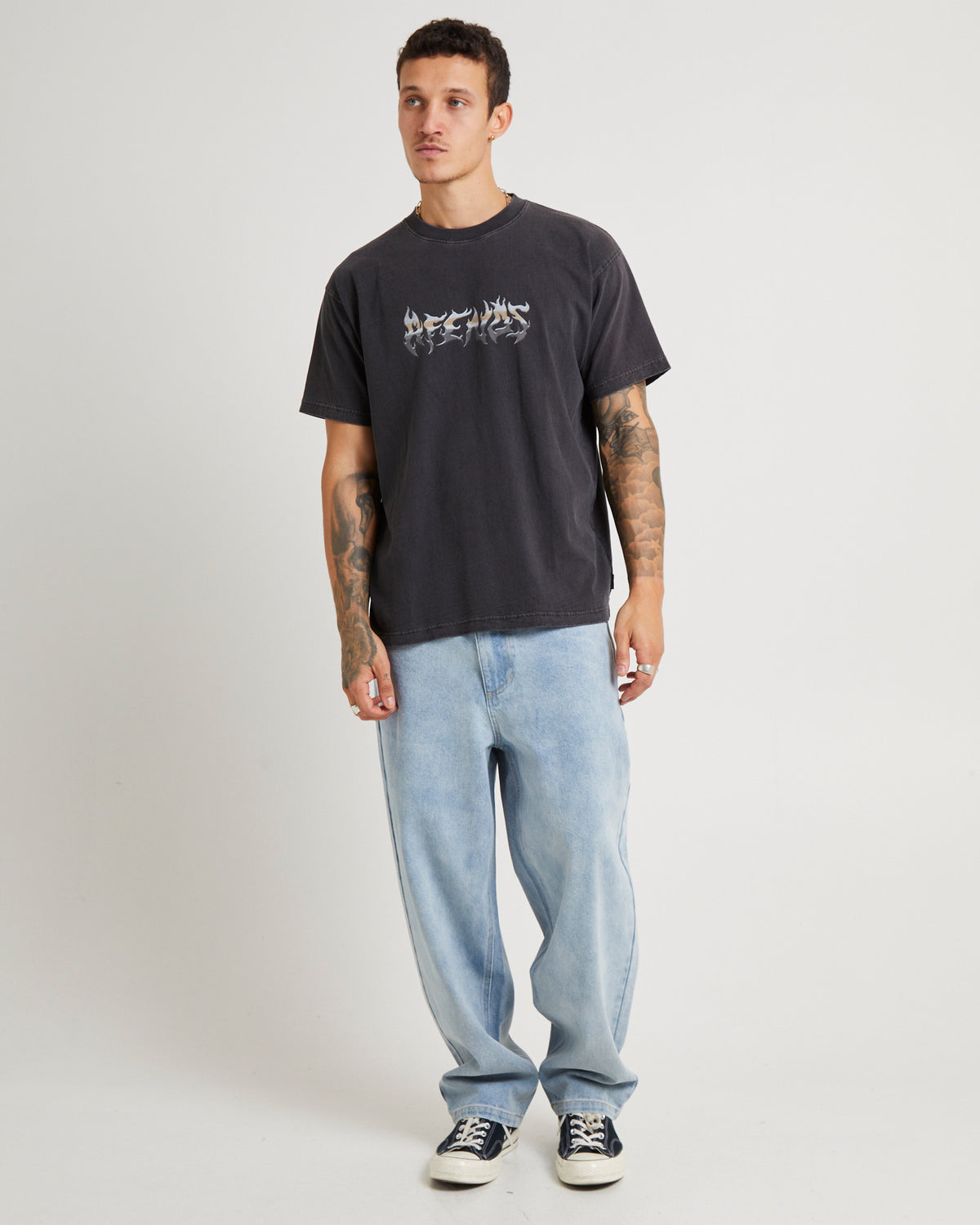Scorched Heavy Boxy Fit T-Shirt STONE BLACK