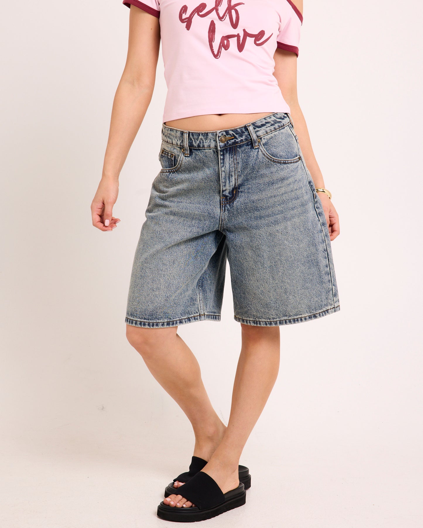 Kourtney Longline Denim Jorts
