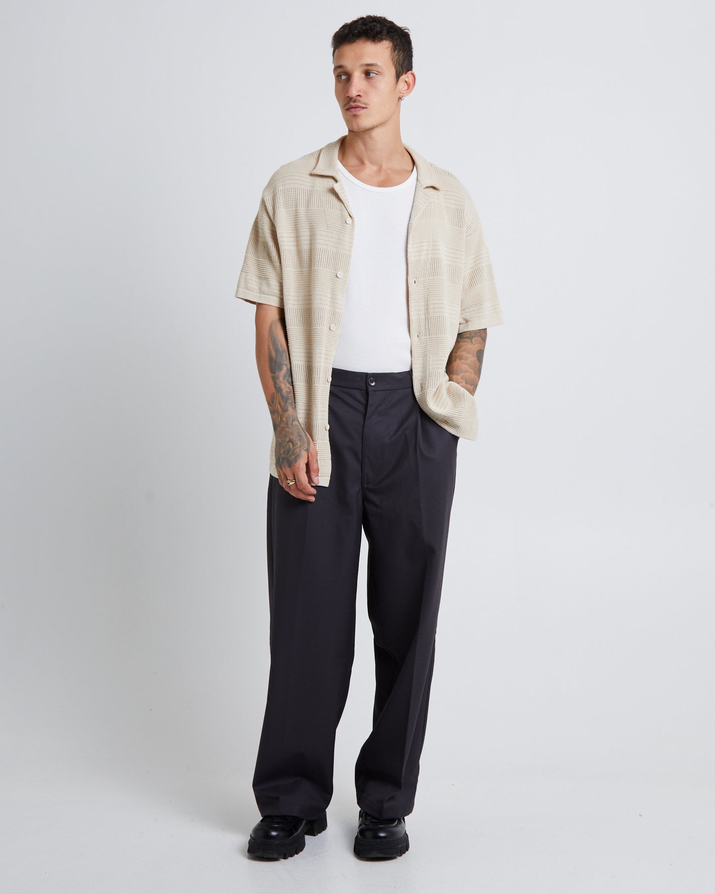 Knitted Short Sleeve Resort Shirt