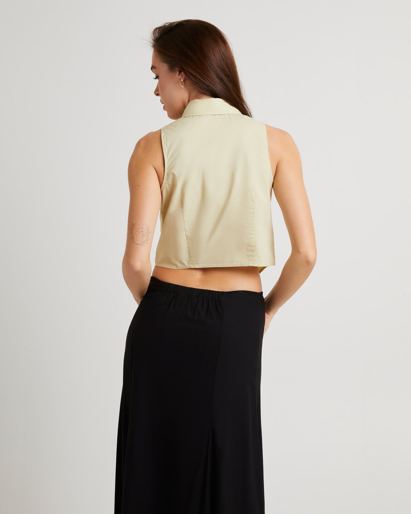 Cotton Poplin Sleeveless Shirt