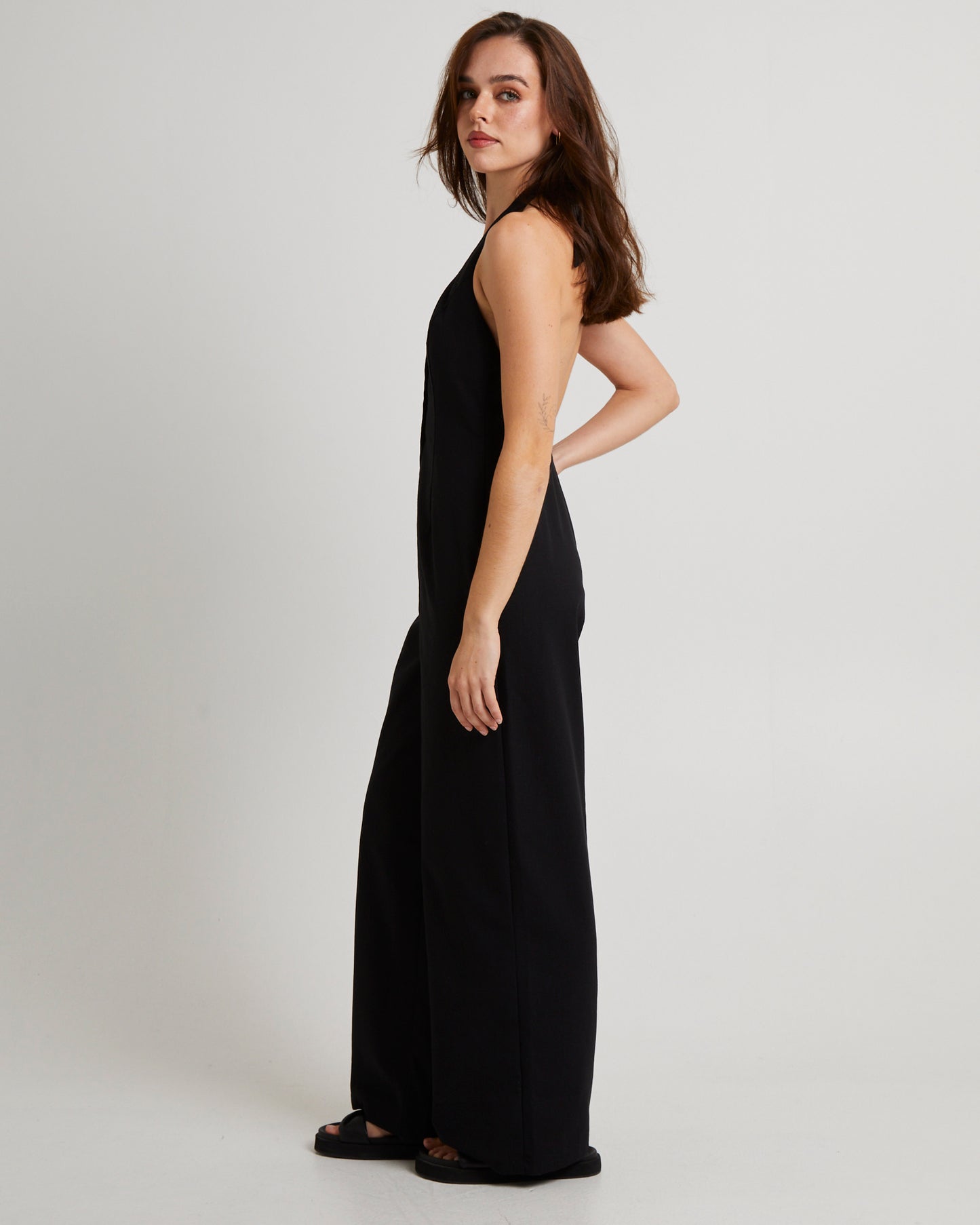 Piper Halter Button Front Jumpsuit