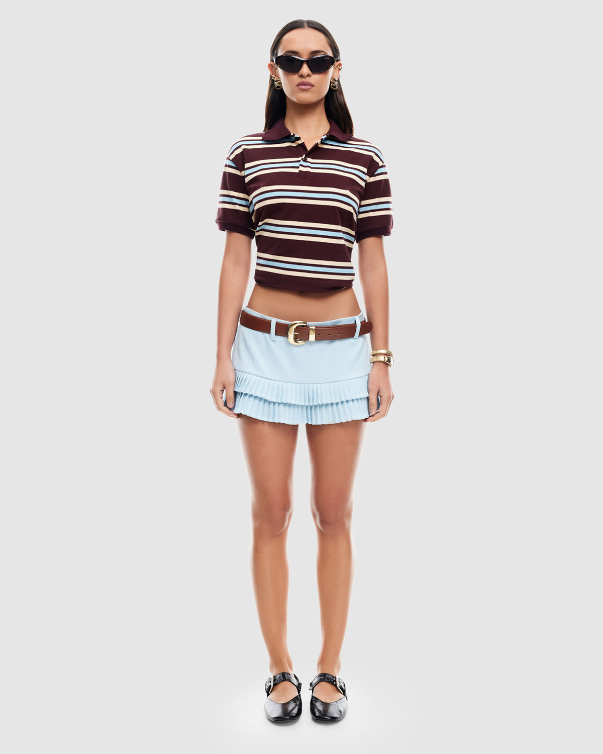 Double Ruffle Mini Skort PALE BLUE