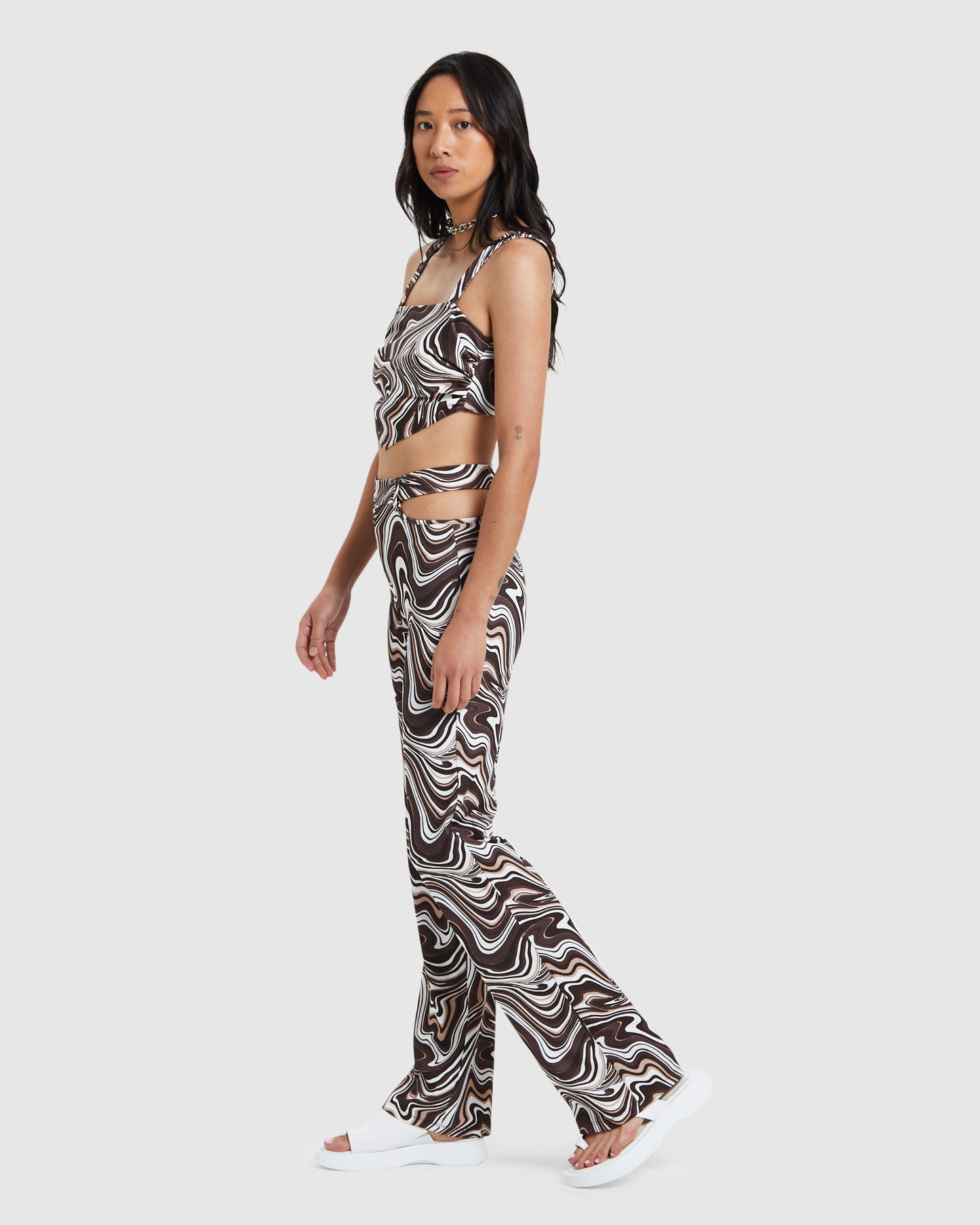 Tammy Swirl Prt Tie Back Bodice