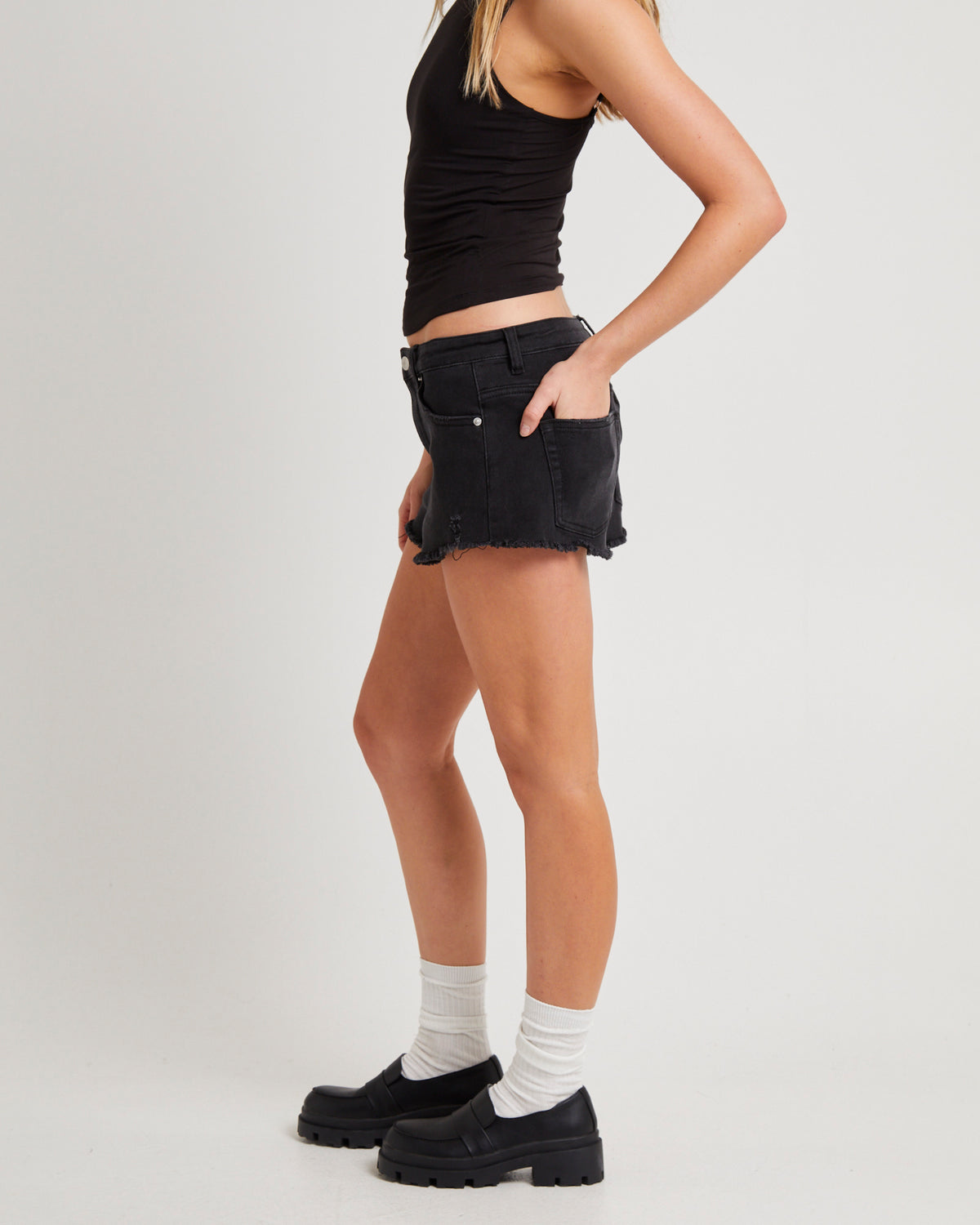 Del Ray Decon Denim Shorts AFTERS BLACK