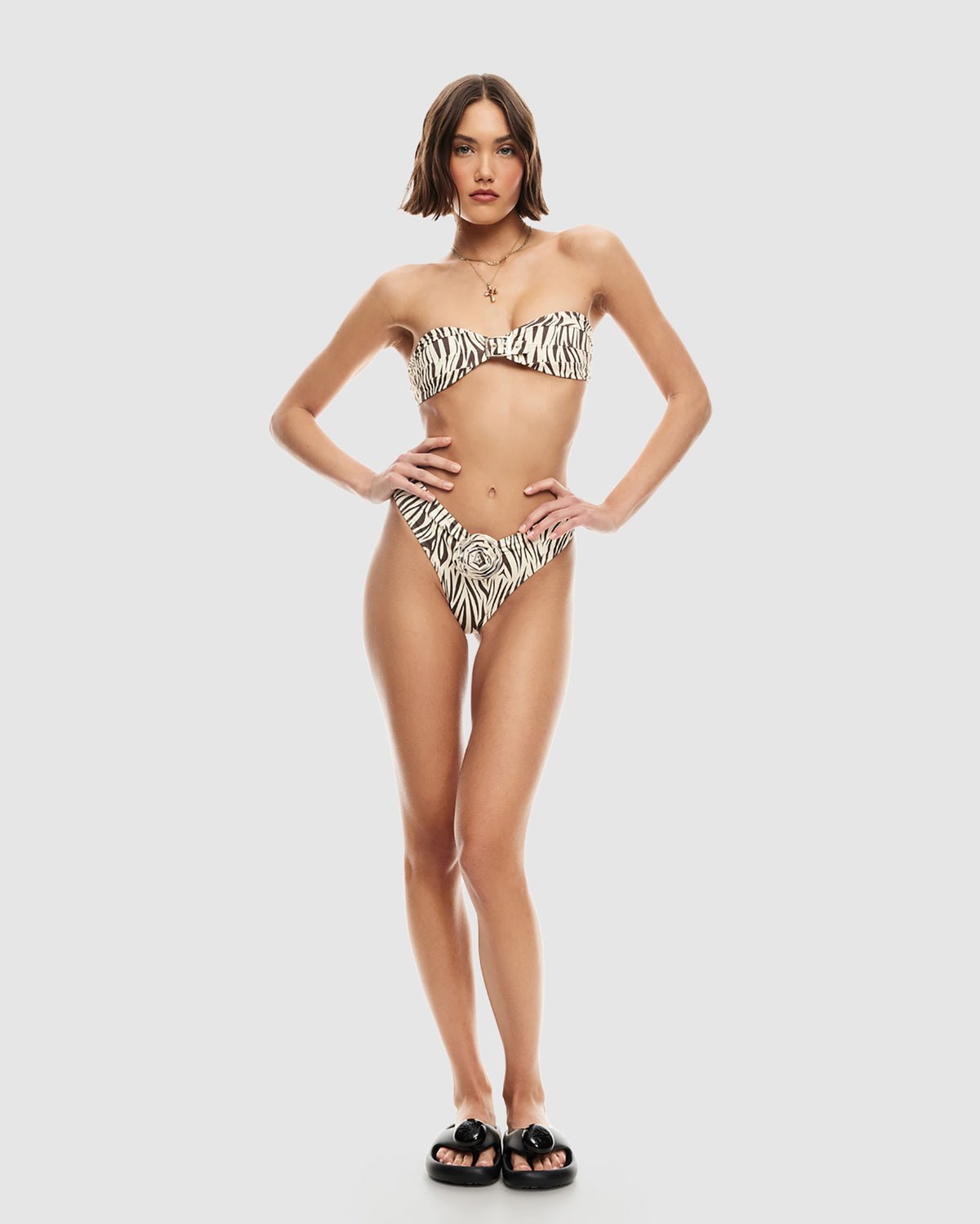 Claudia Bandeau Bikini Top ZEBRA