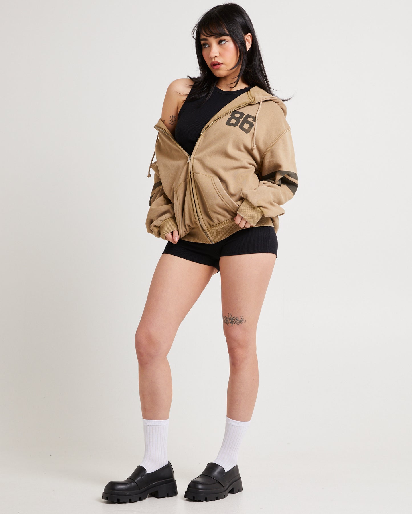Dusty Zip Through Hoodie