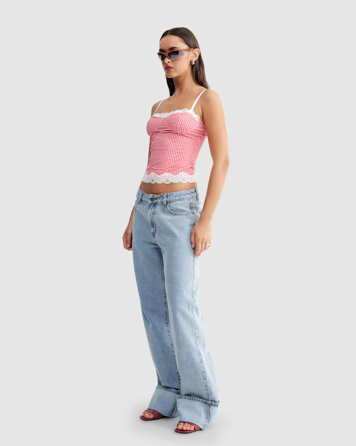 Top Model Cami Top RED GINGHAM