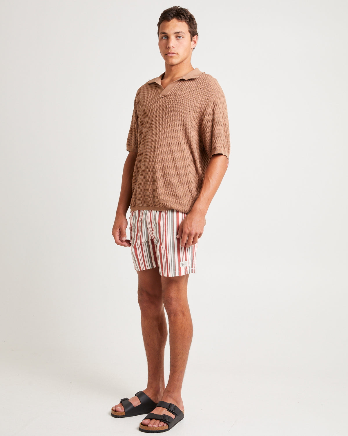 Galvin Striped Boarshorts RED