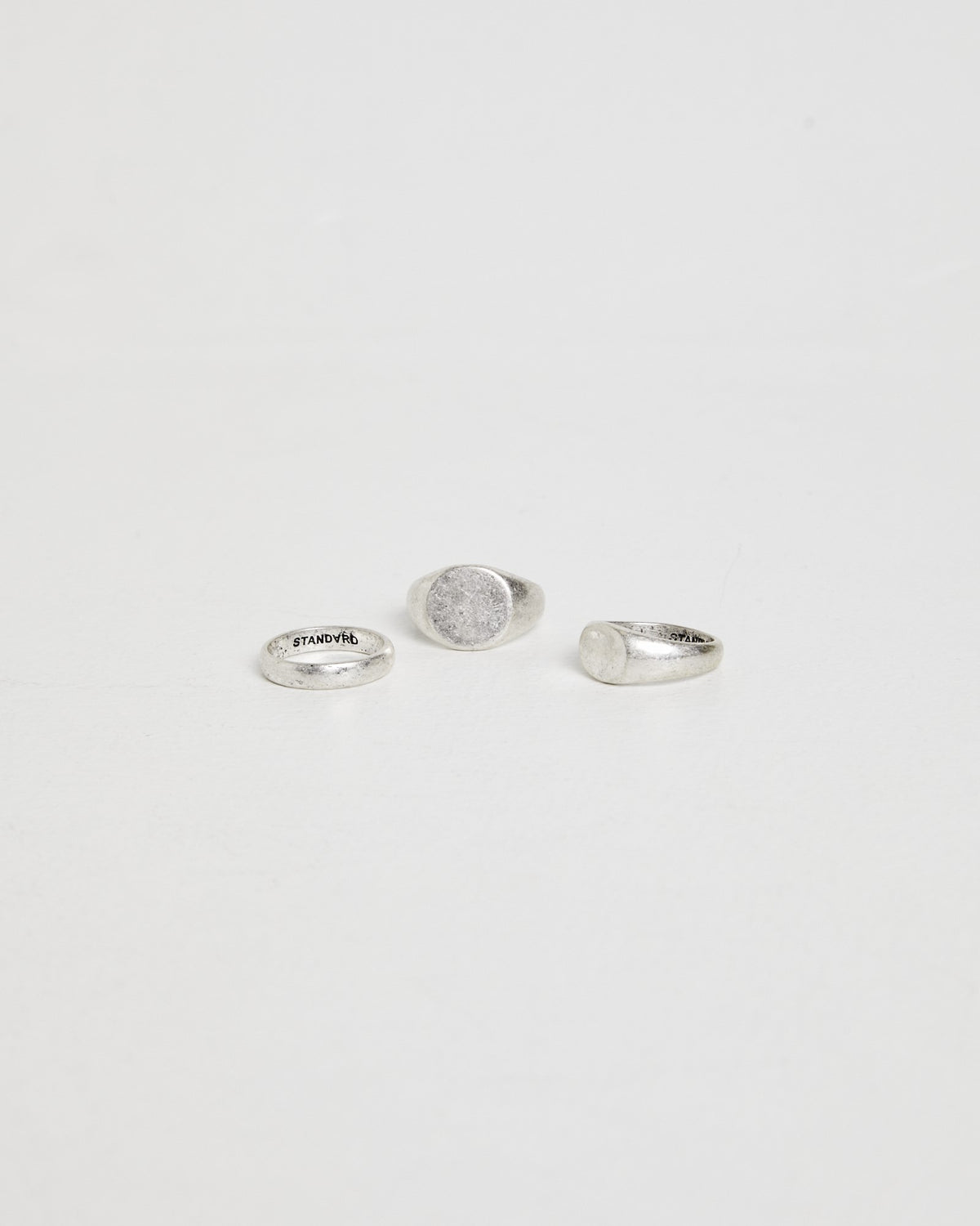 Round Signet Ring Set SILVER