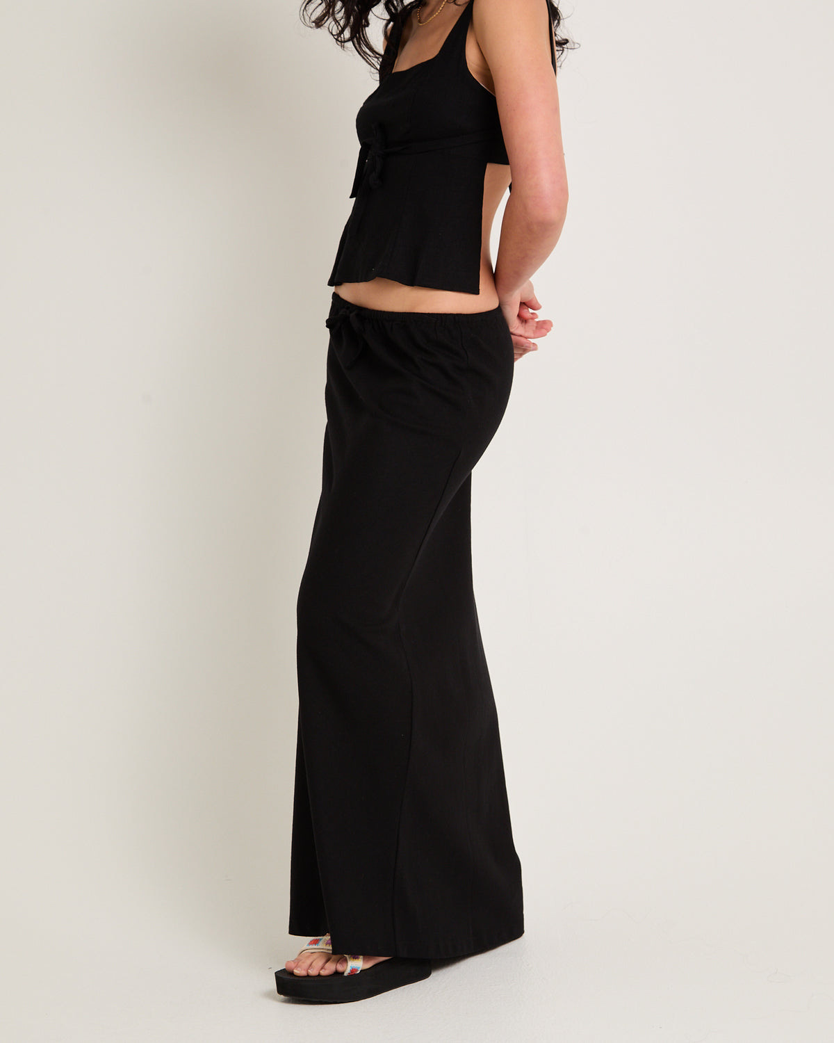 Sandy Tie Front Skirt BLACK