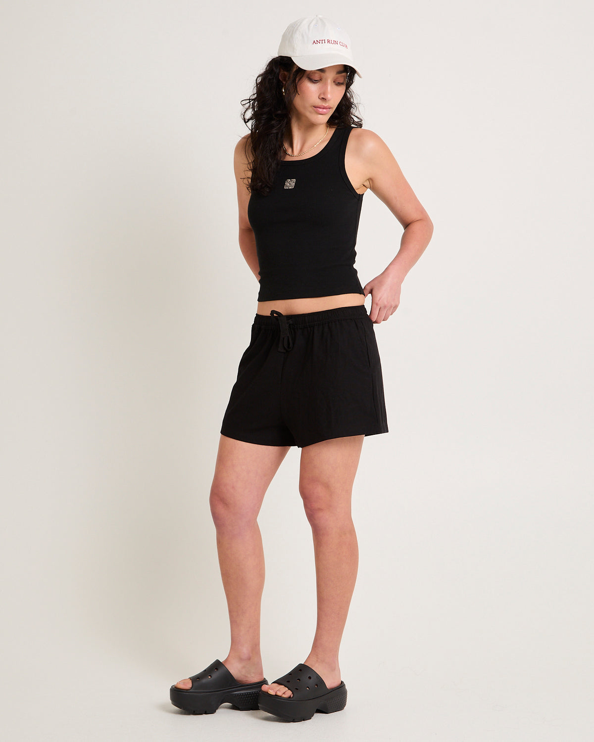 Subtitled Centre Tank Top BLACK