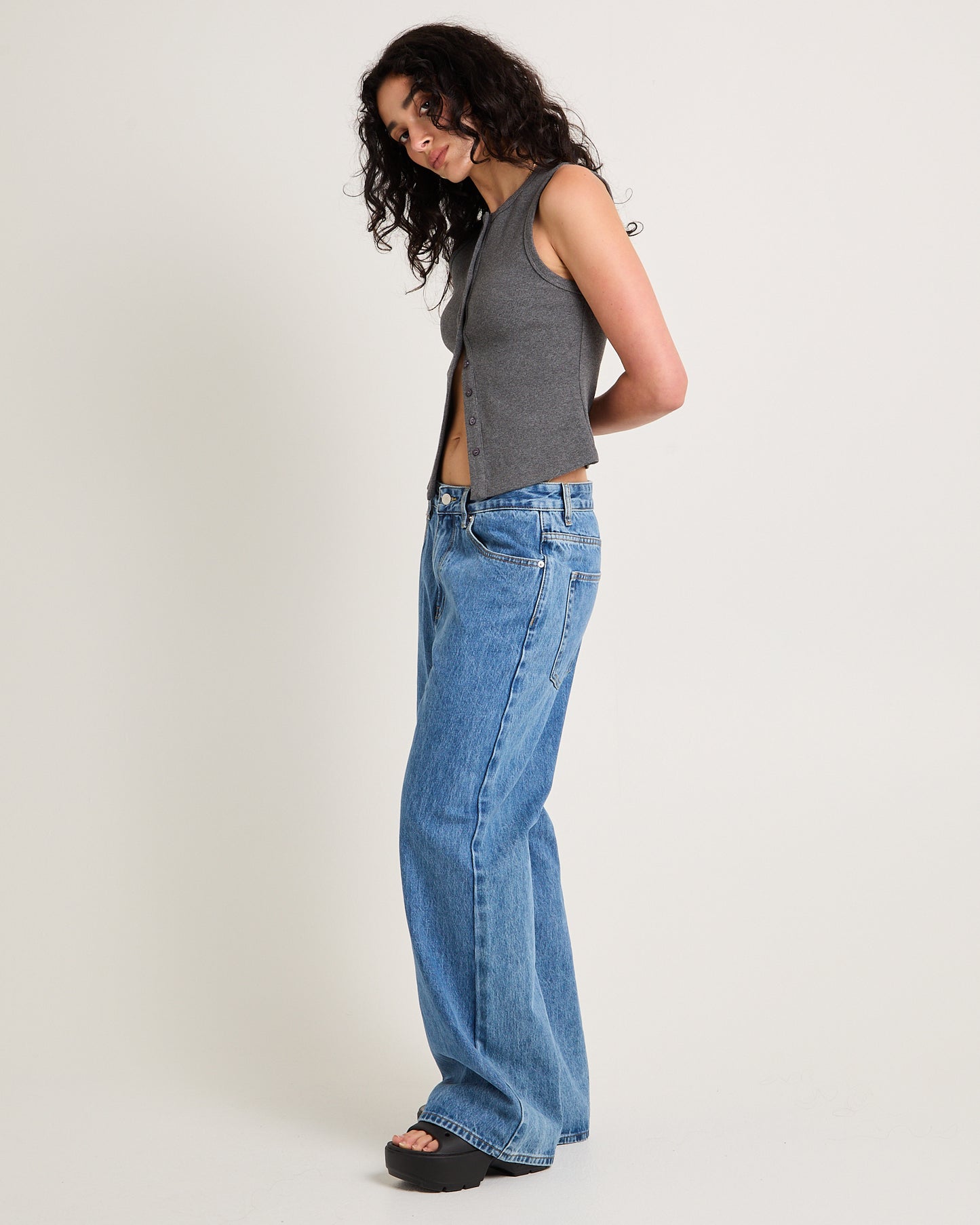 Zoe Button Front Tank Top