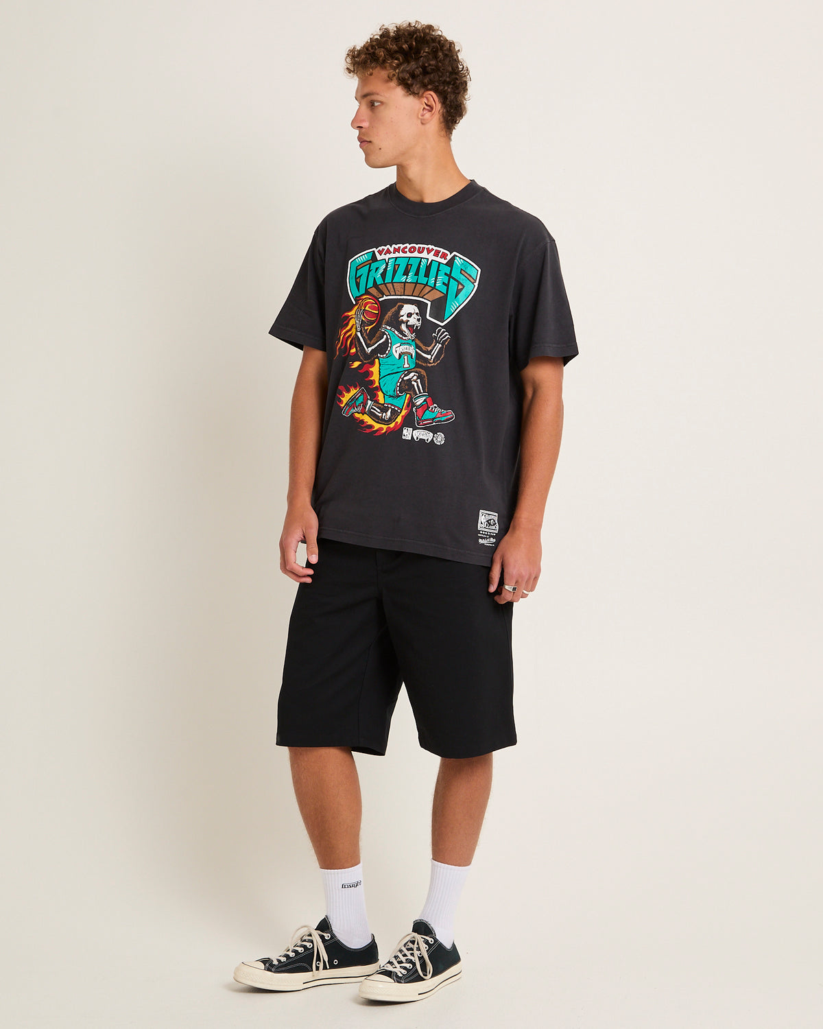 On Fire Vancouver Grizzlies T-Shirt OVERDYED BLACK