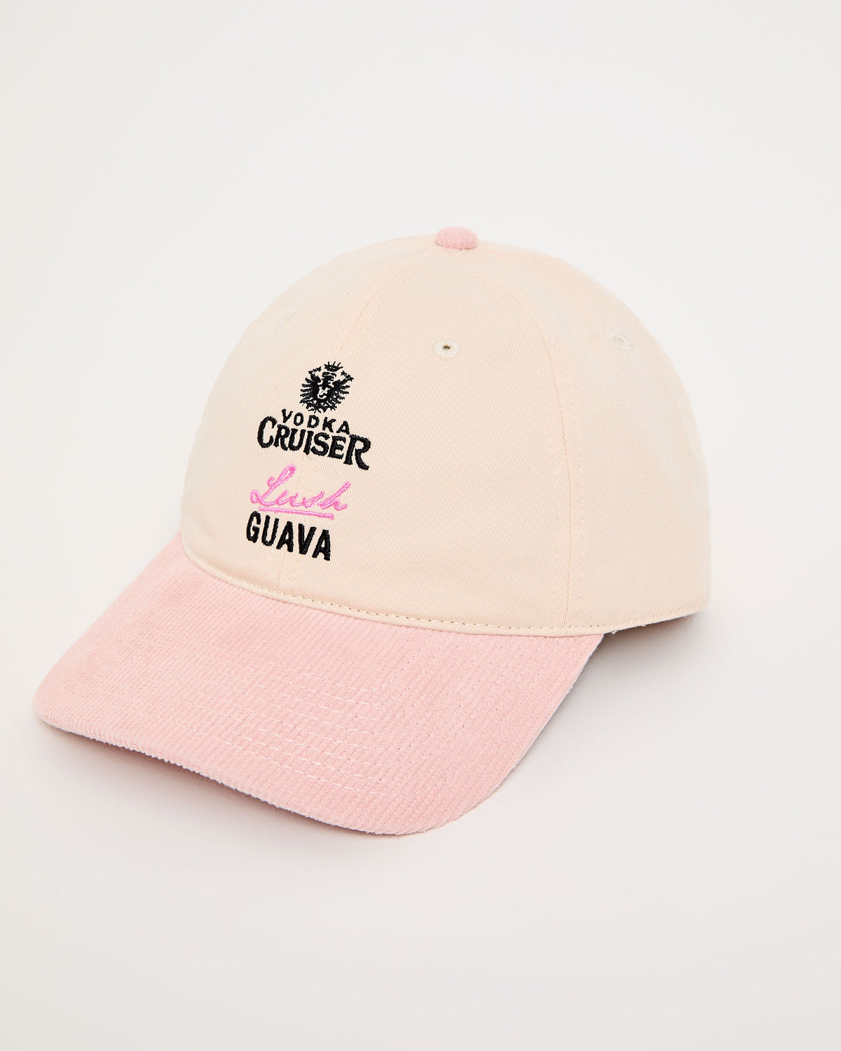 Vodka Cruiser Two Tone Cord Ball Park Cap IVORY/LIGHT PINK