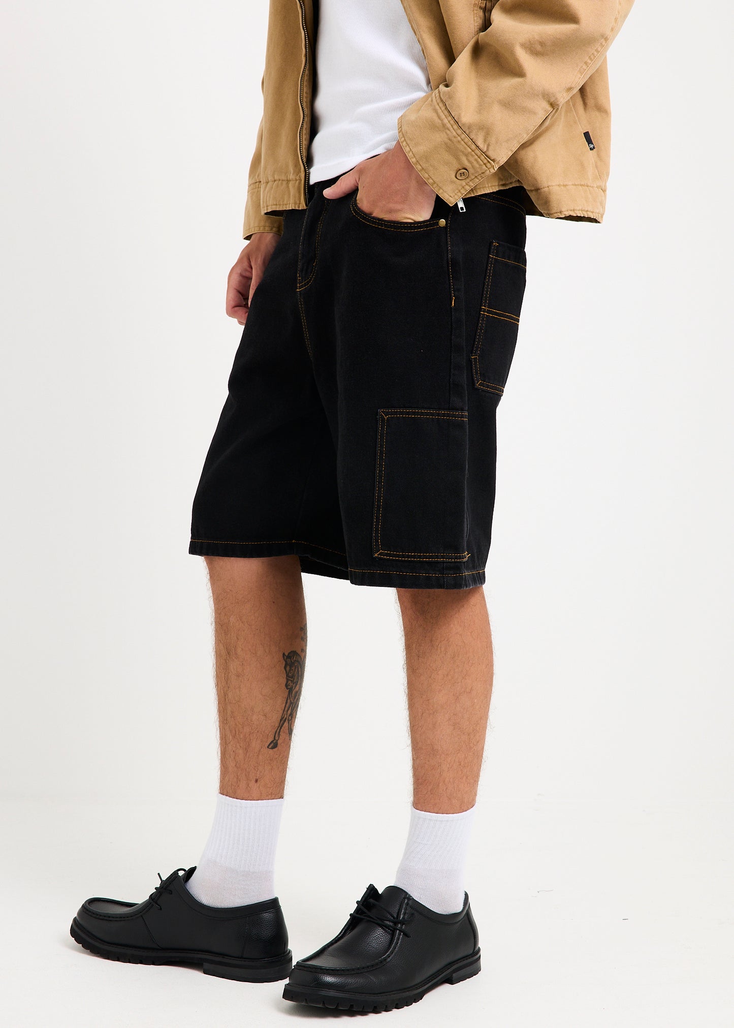 Scorched Harper Denim Baggy Fit Carpenter Shorts