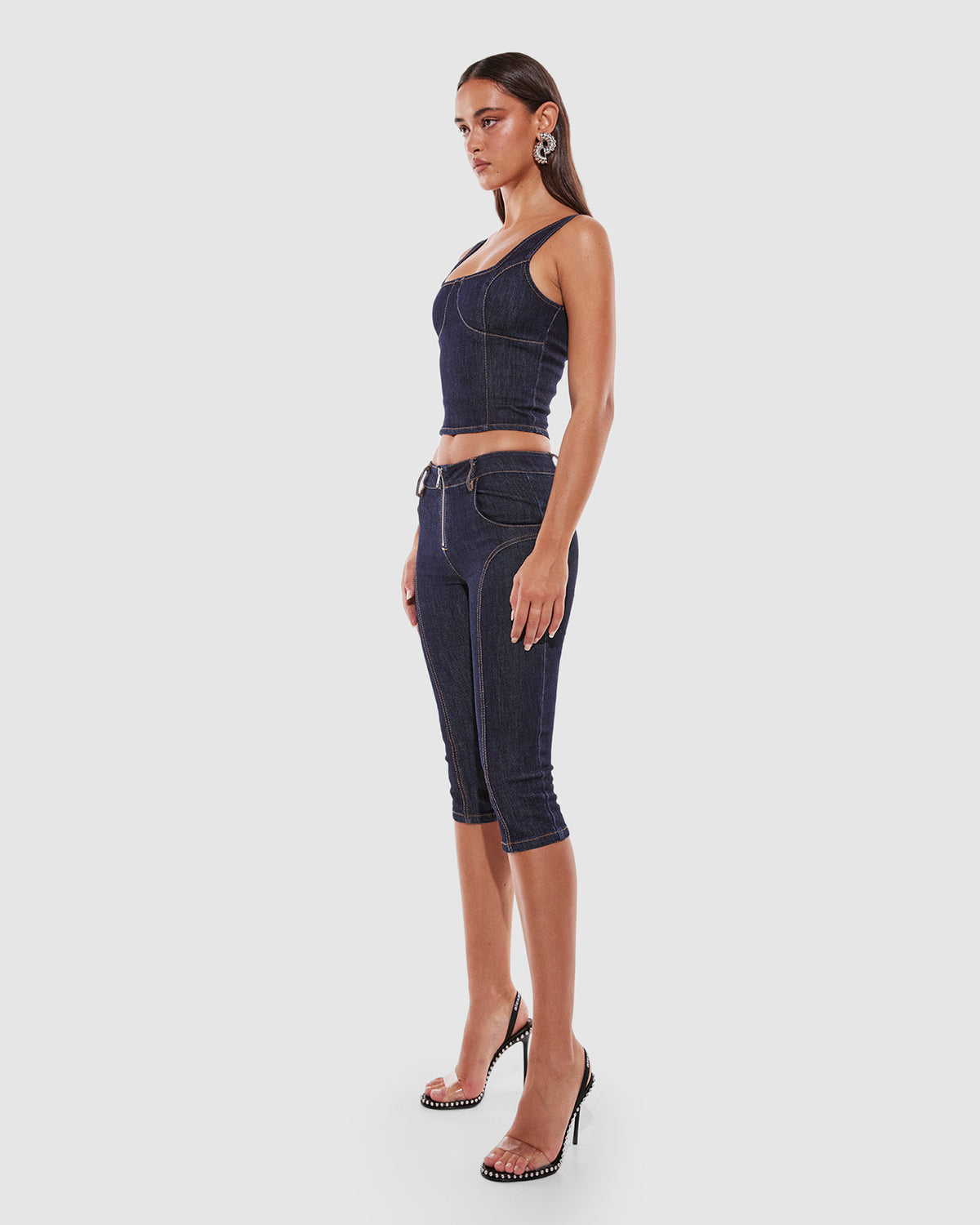 Hannah Denim Top DARK DENIM