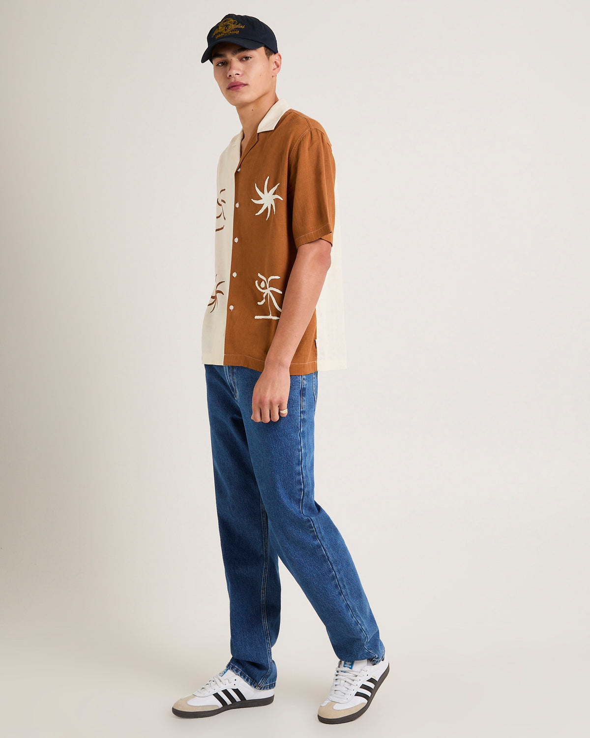 Cleo Linen Short Sleeve Resort Shirt RUST