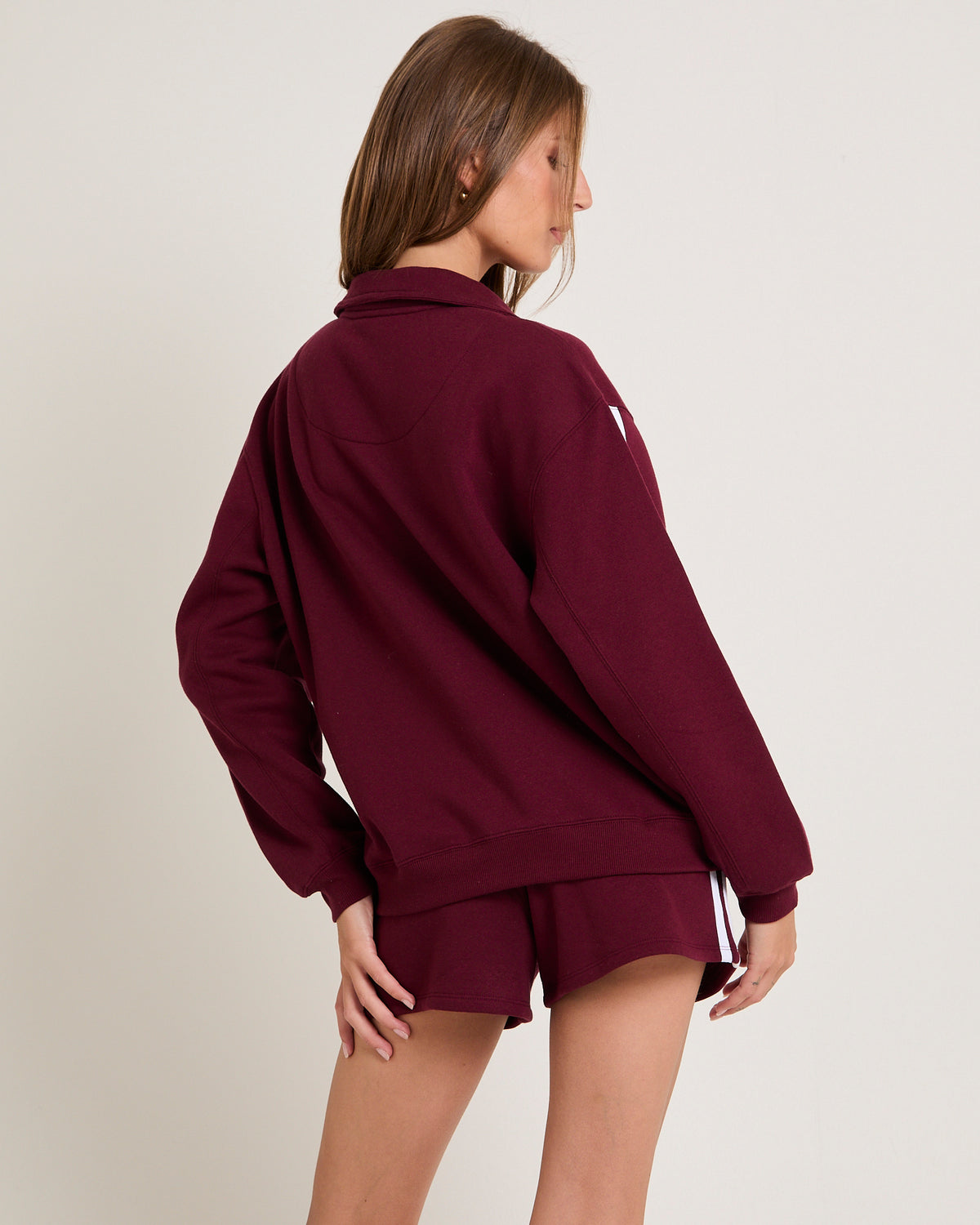 Sports Stripe Fleece MERLOT