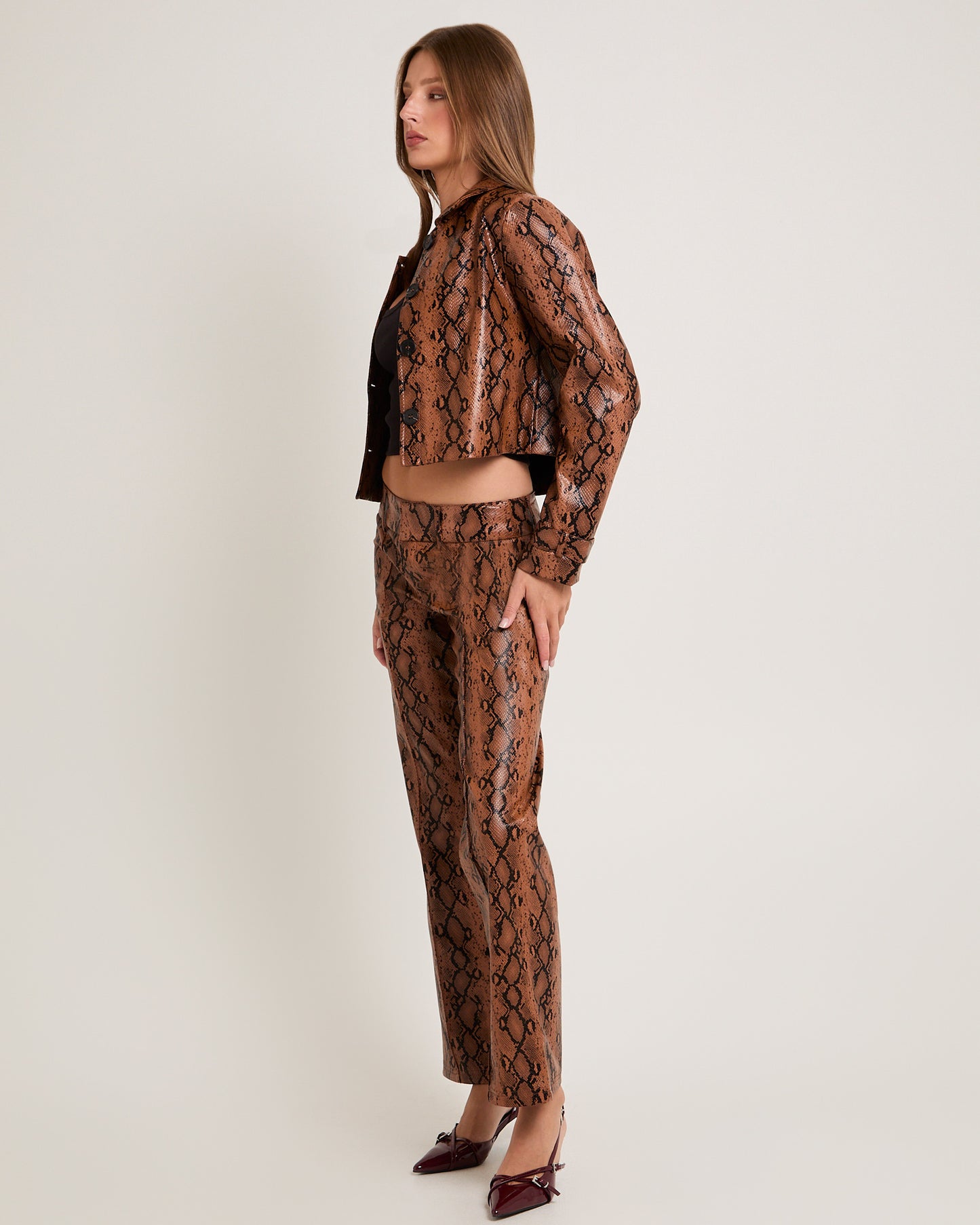Stassy Snake PU Coat