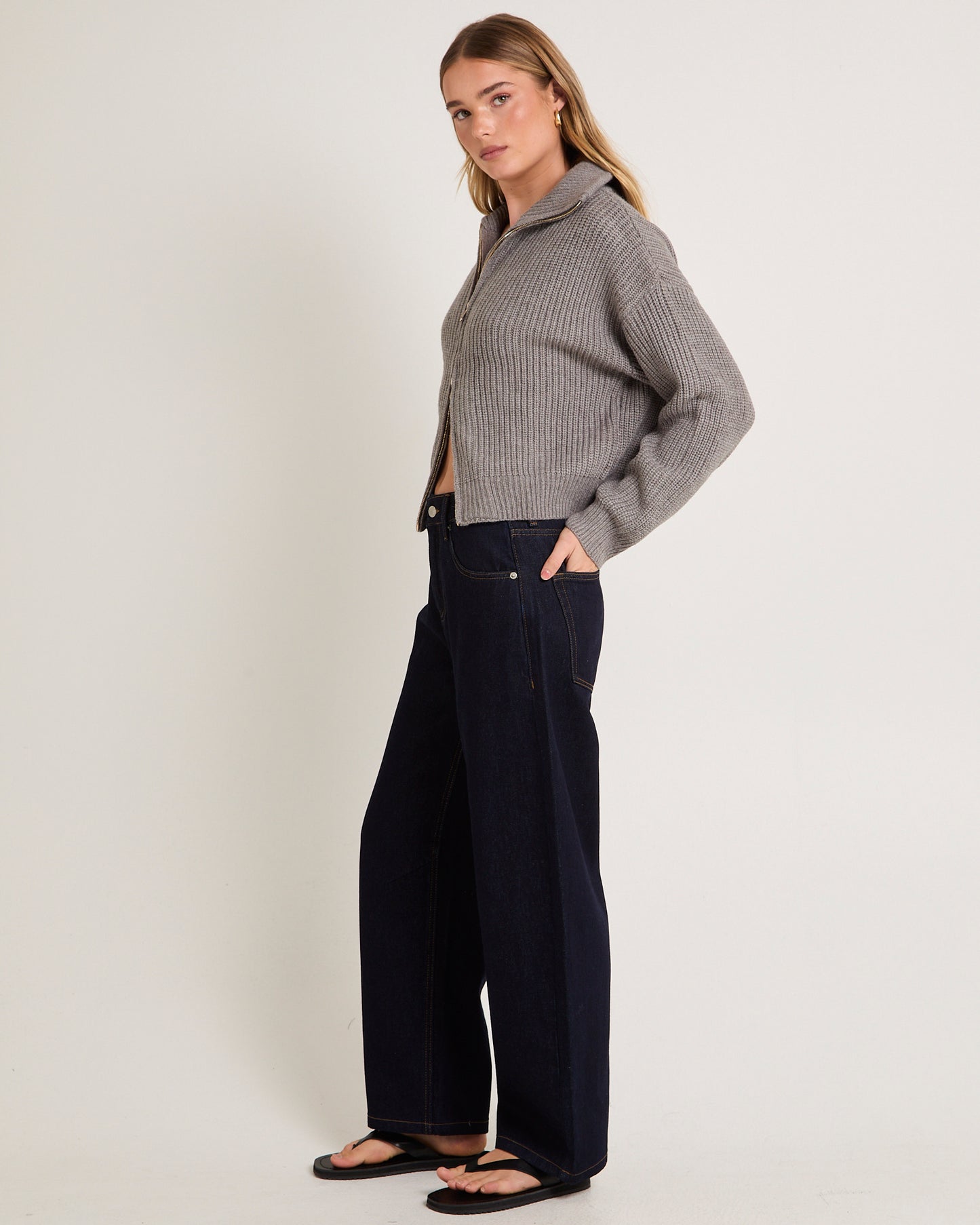 Ellie Double End Zip Longline Cardigan