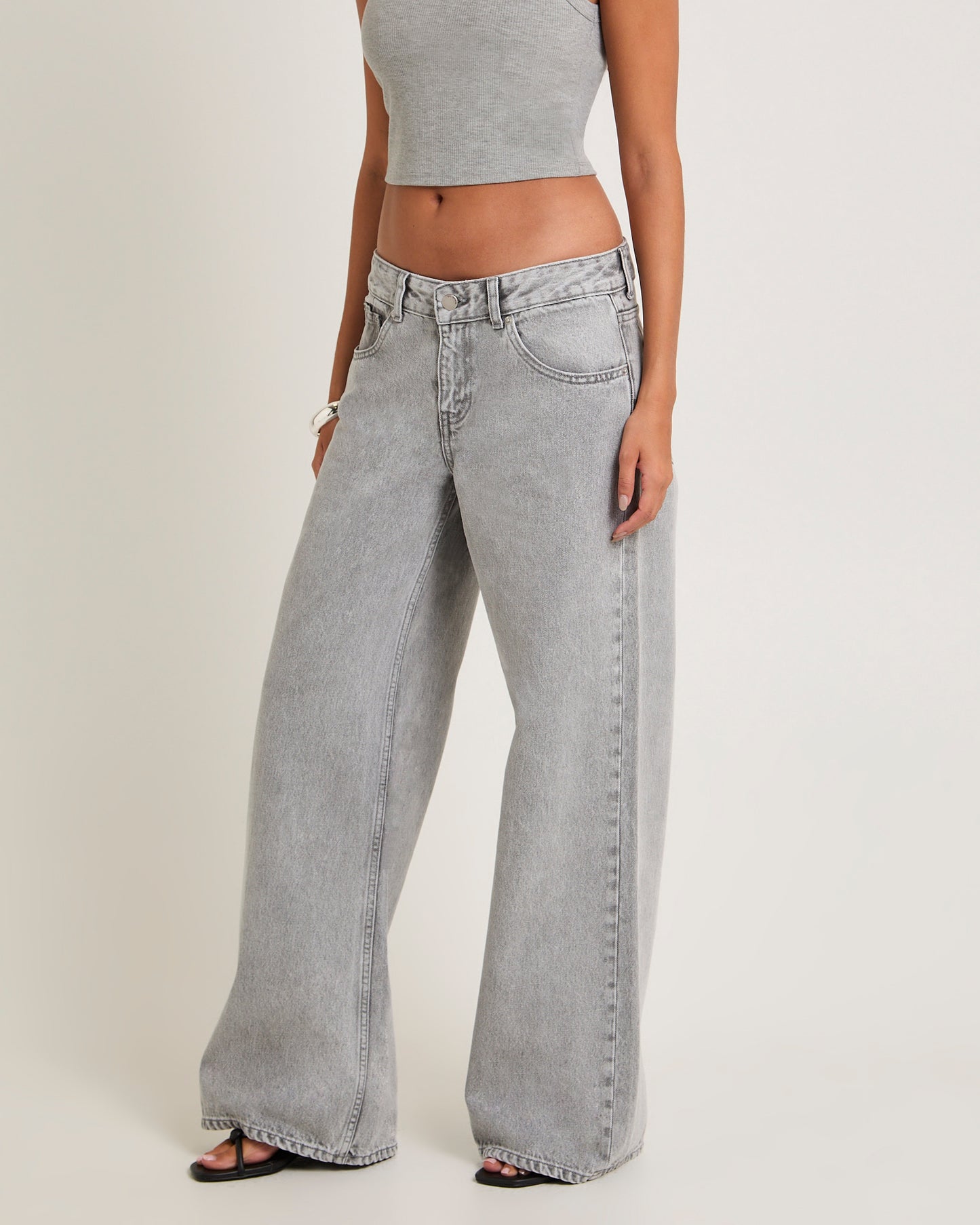 Rhue Wide Leg Jeans Ash Gray