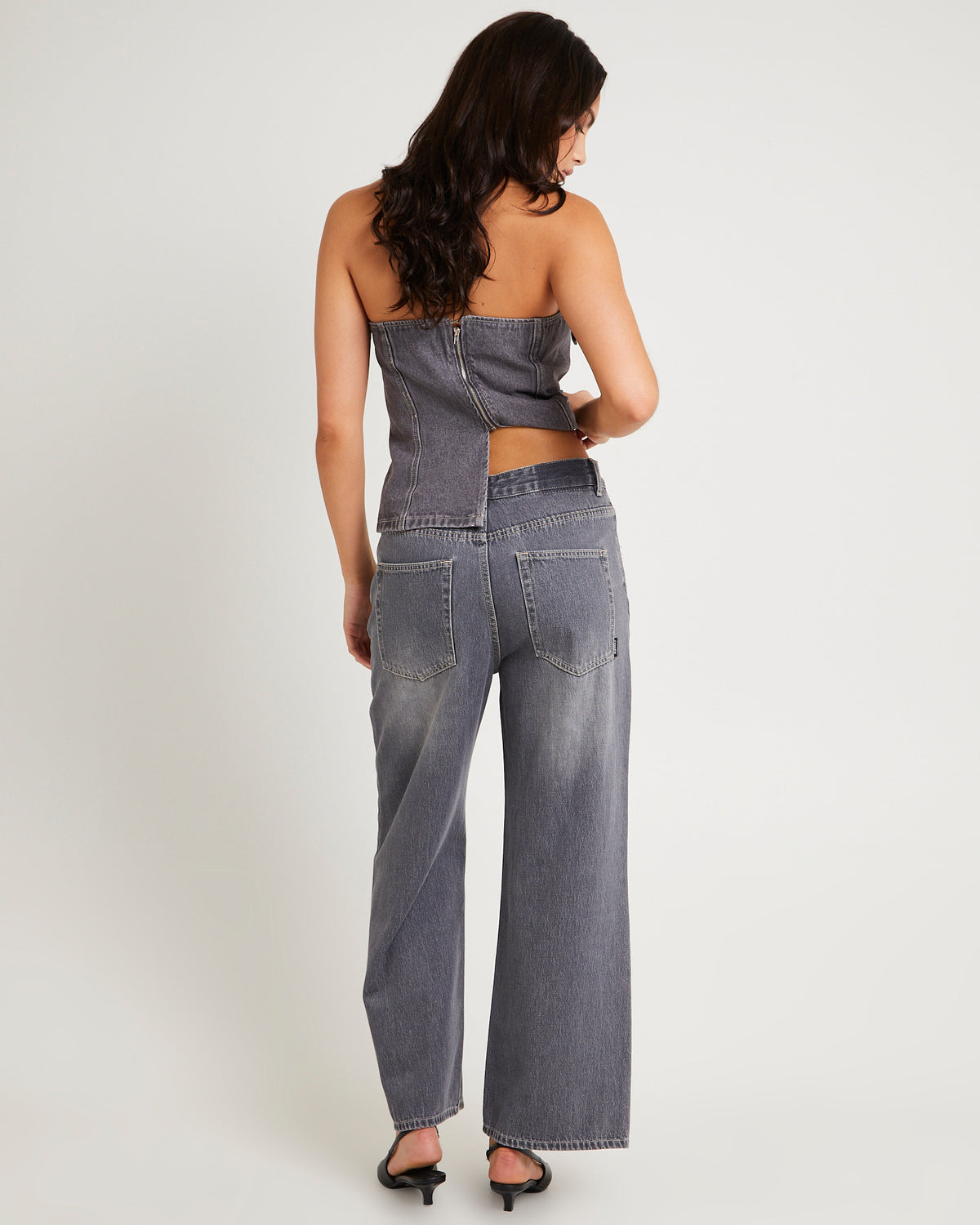 Rez Maxi Baggy Denim Jeans Petite CHARCOAL TINT