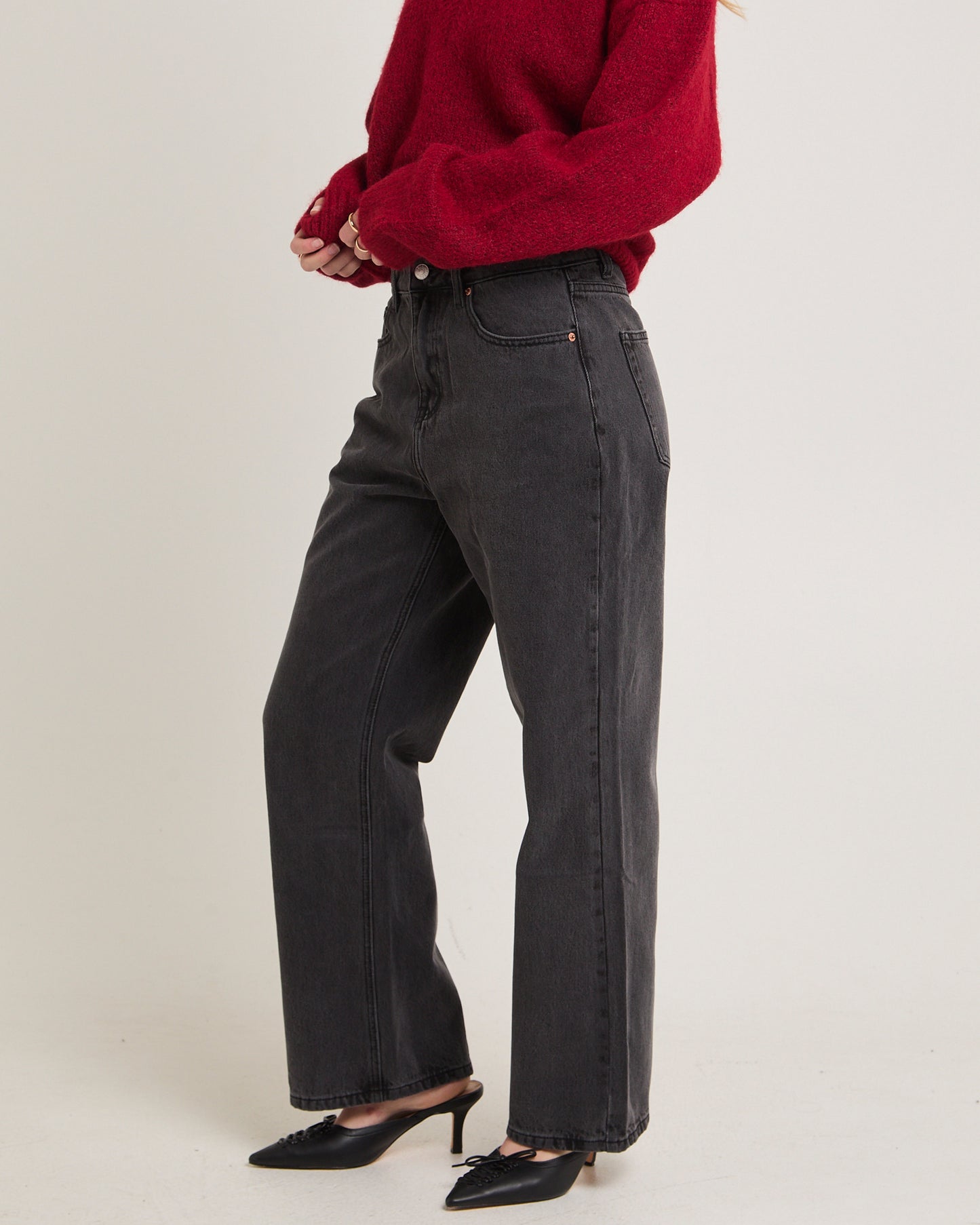 Alexa Mid Rise Denim Jeans Petite Relaxed