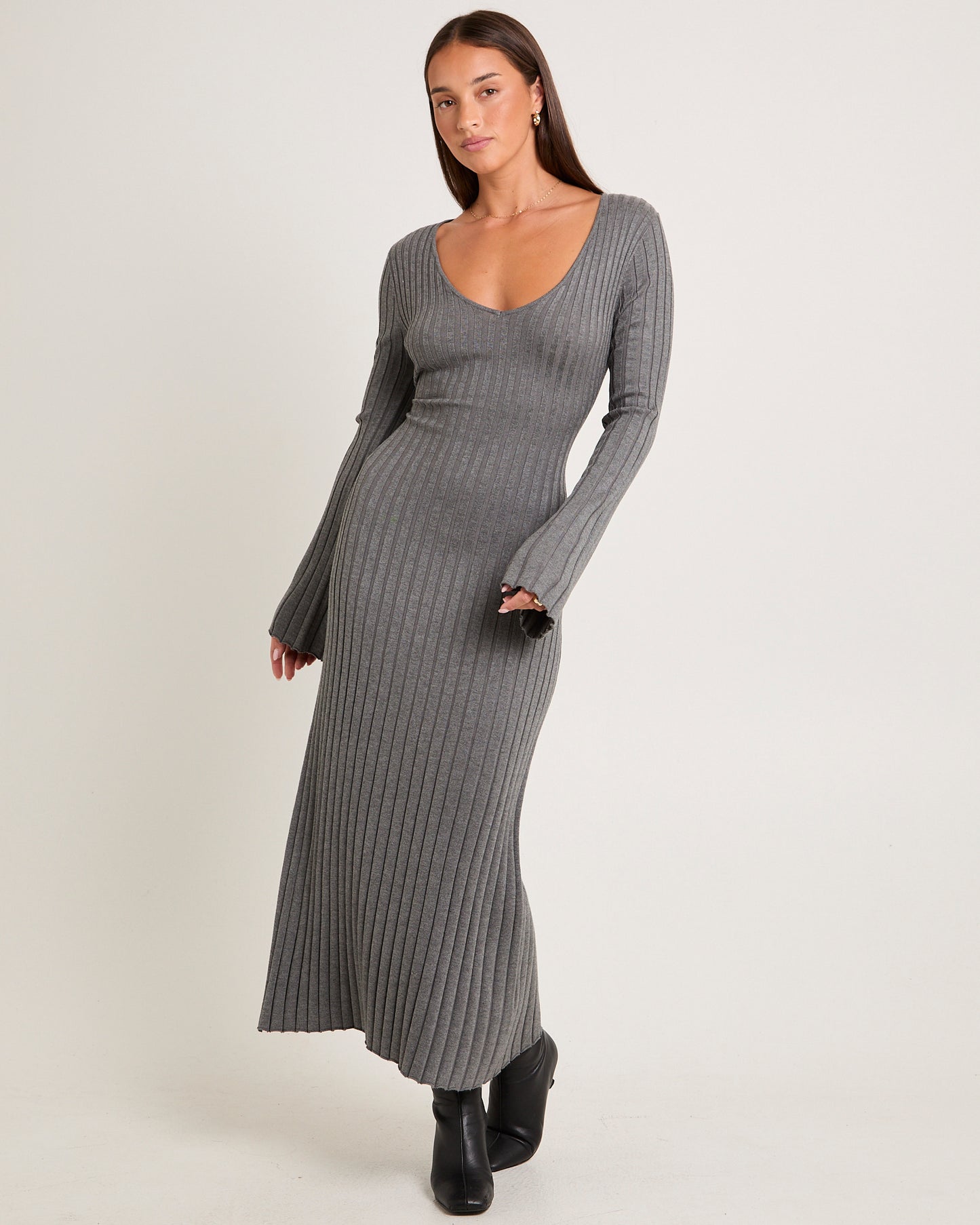 Sophie Long Sleeve Rib Knit Dress