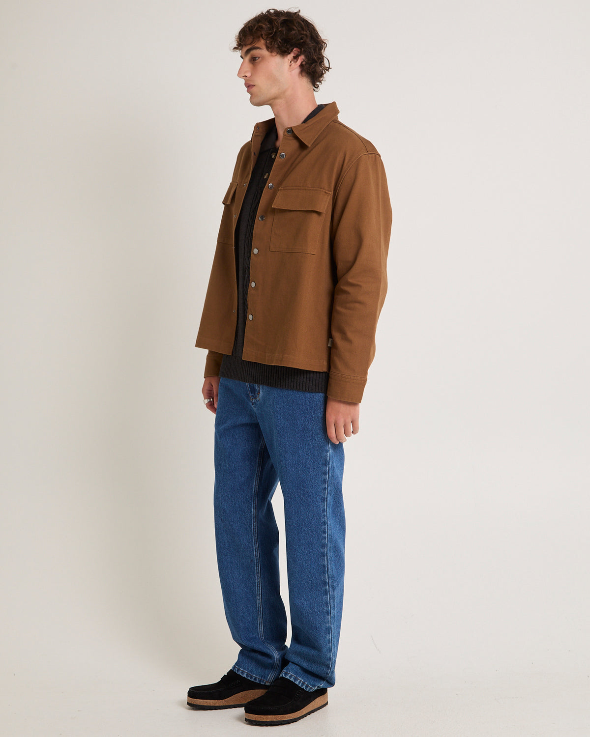 Clement Long Sleeve Overshirt TAUPE BROWN