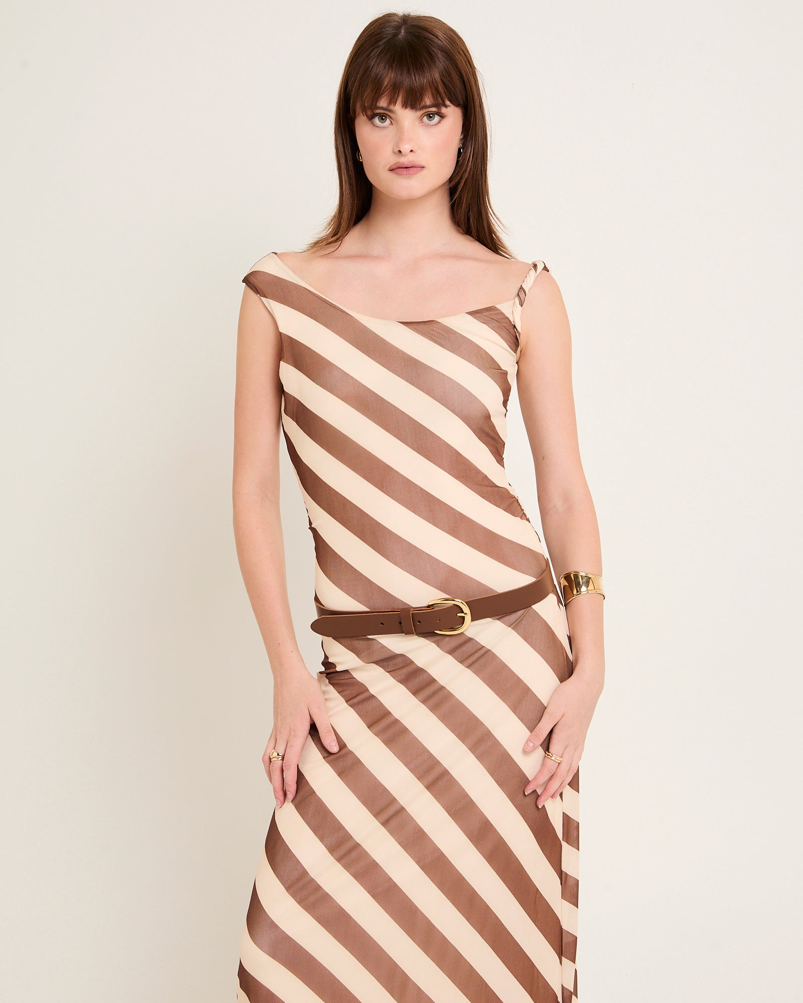 mesh stripe dress AiiRZ Striped Mesh Maxi Dress With Tie Front Detail Sleeveless Summer Beach Vacation Resort Wear Long Flowing Dress Party Wedding GuestMISSGUIDED