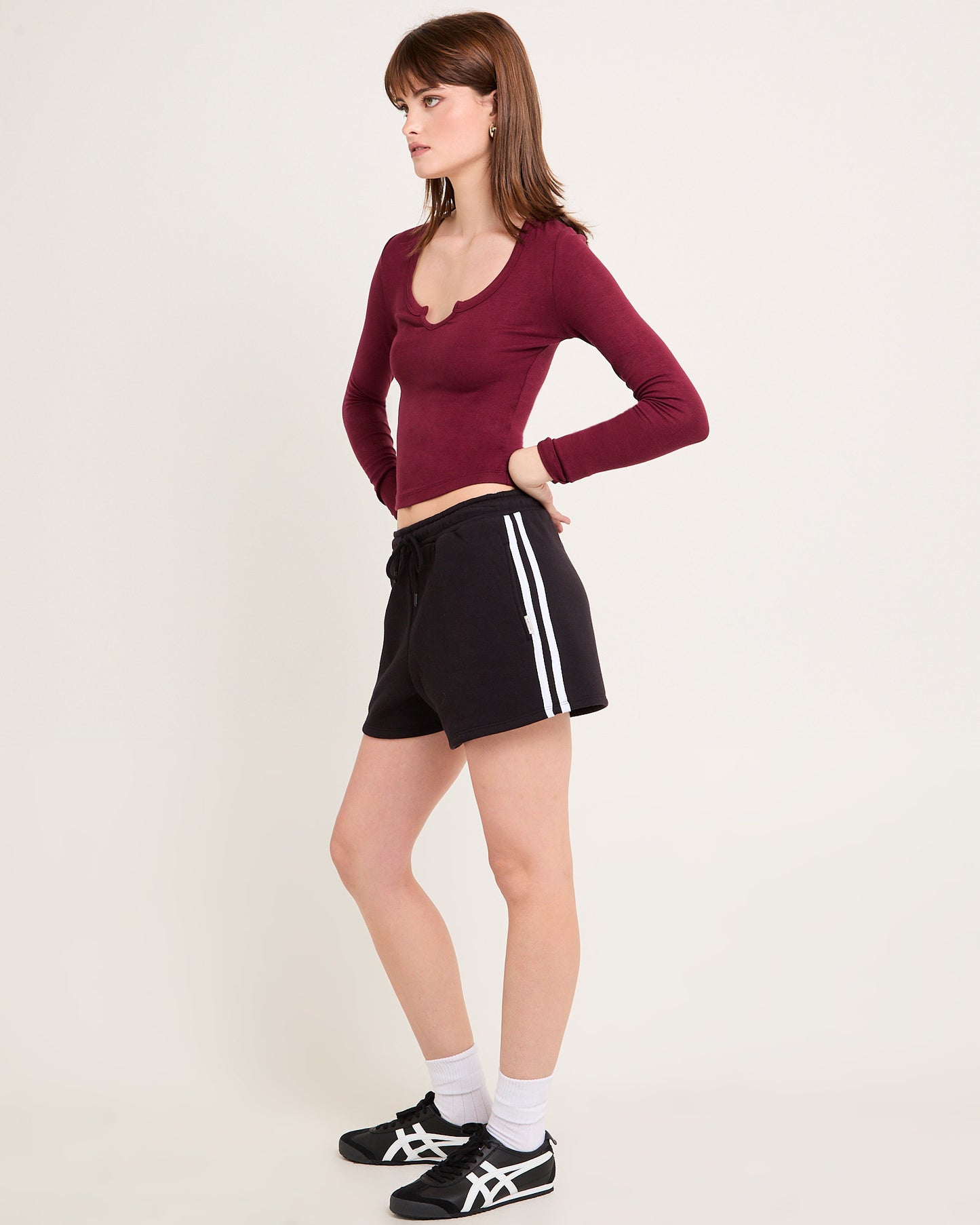 Slinky Scoop Neck Long Sleeve