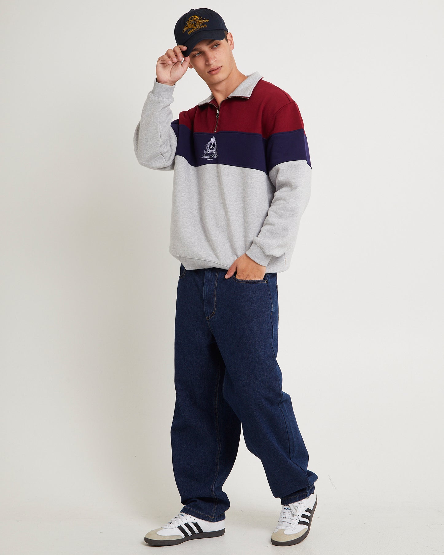 Crest Panel 1/4 Zip Jumper