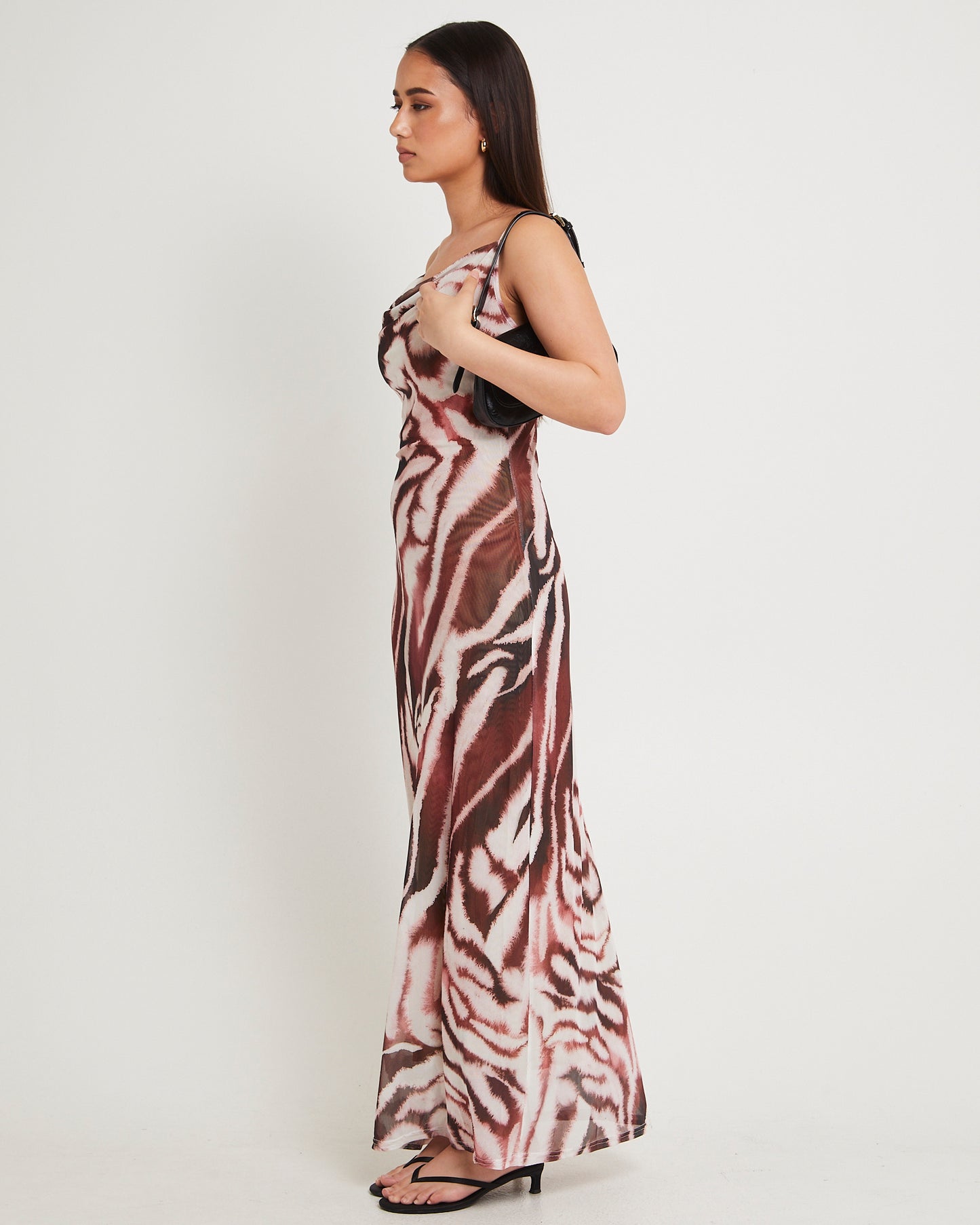 Zebra Mesh Maxi Dress