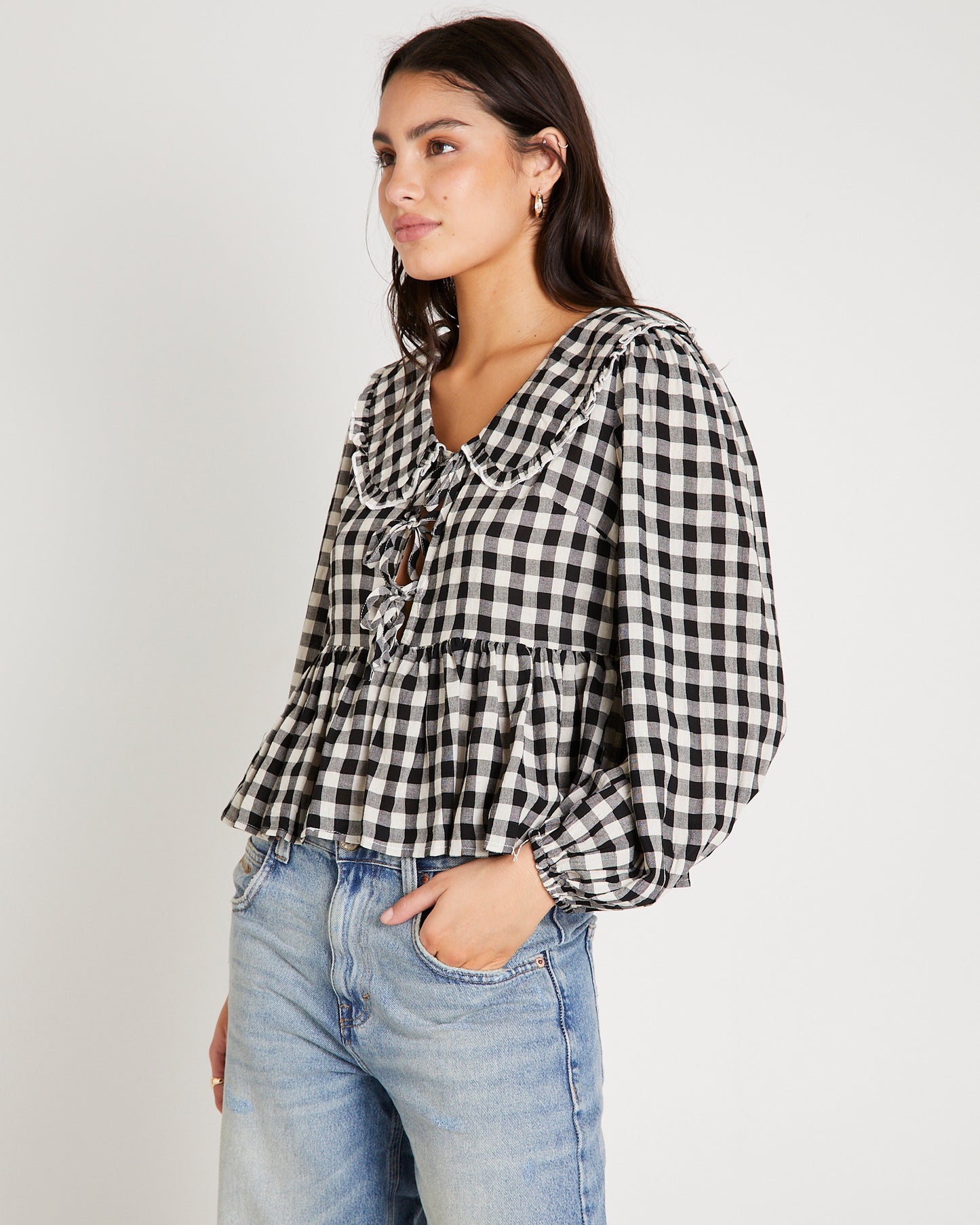 Picnic Gingham Collared Blouse