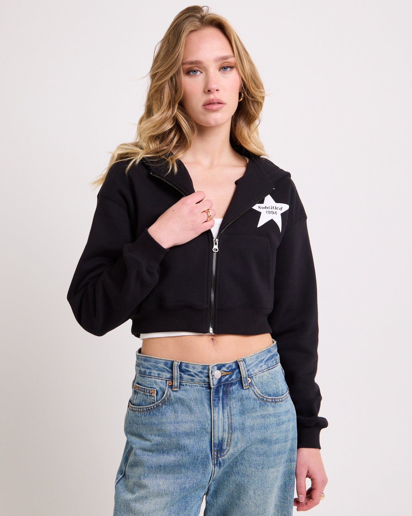 Stargazer Cropped Zip Hoodie