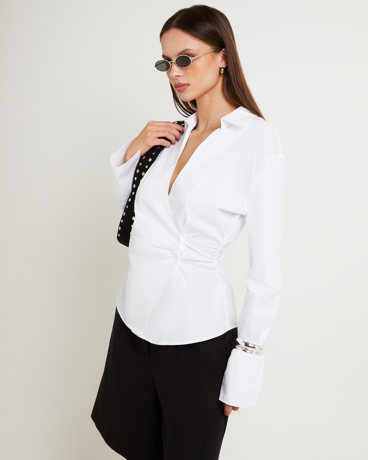 Selene Wrap Shirt WHITE